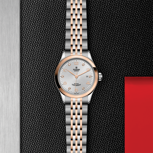1926 Rose Gold Two-Tone 28mm - Silver, Diamond-Set on Bracelet