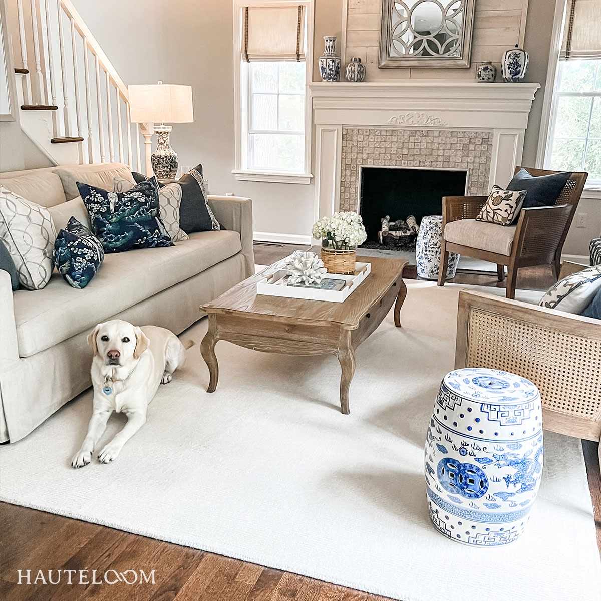 Brockton Solid Light Beige Wool Rug