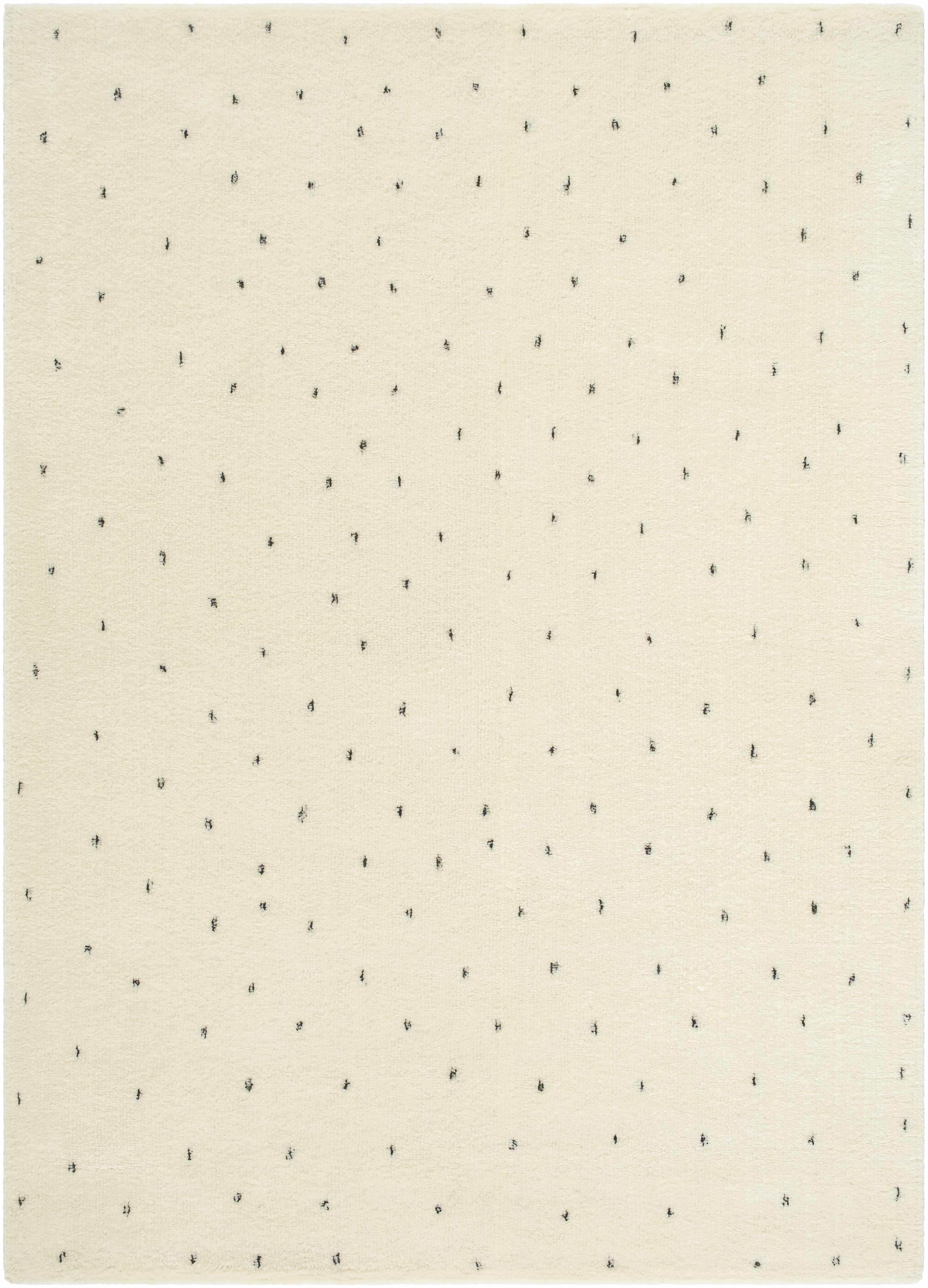 Cirila Dotted Ivory Washable Wool Rug