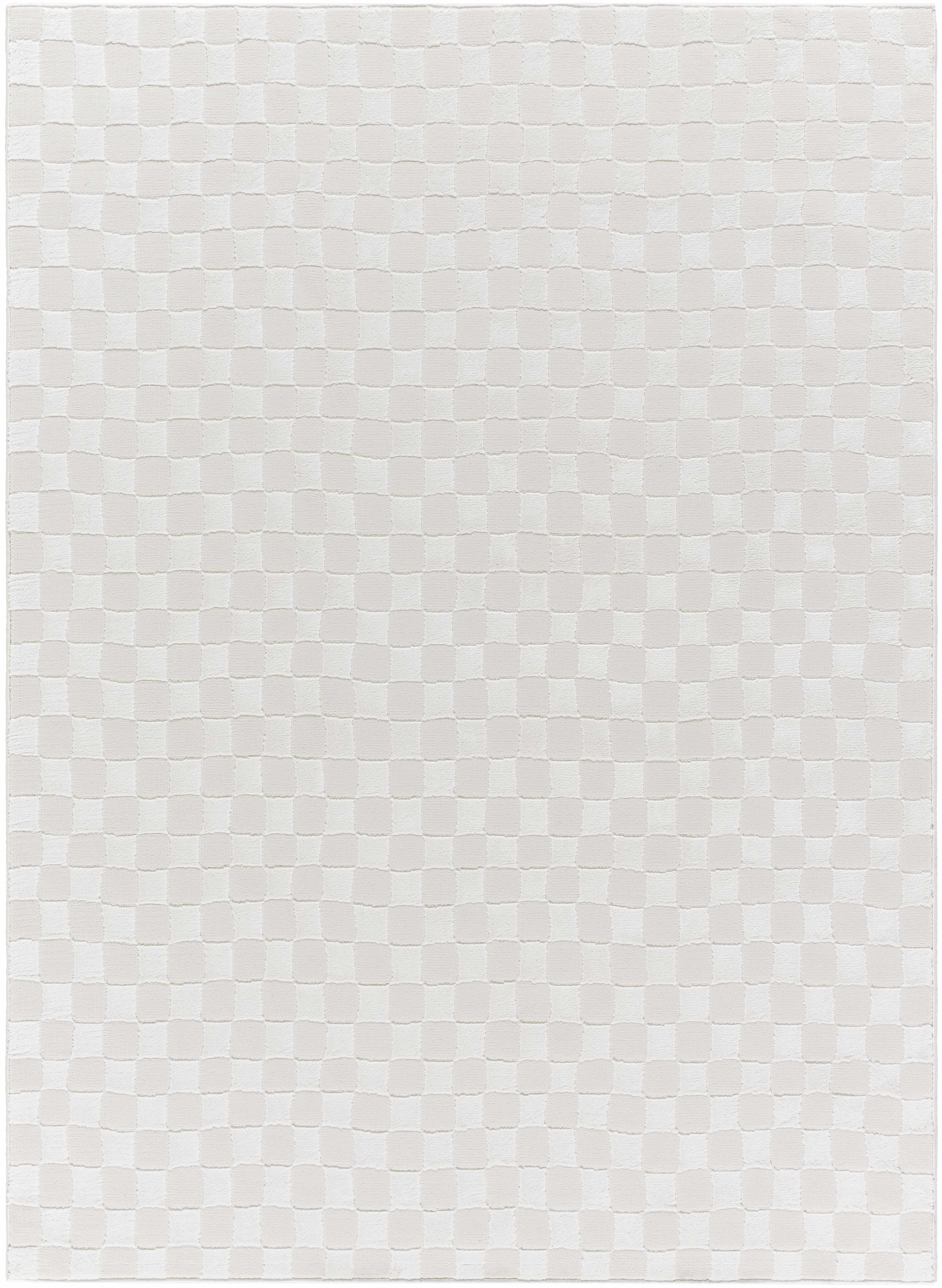 Carina Light 3D Checkered Washable Area Rug
