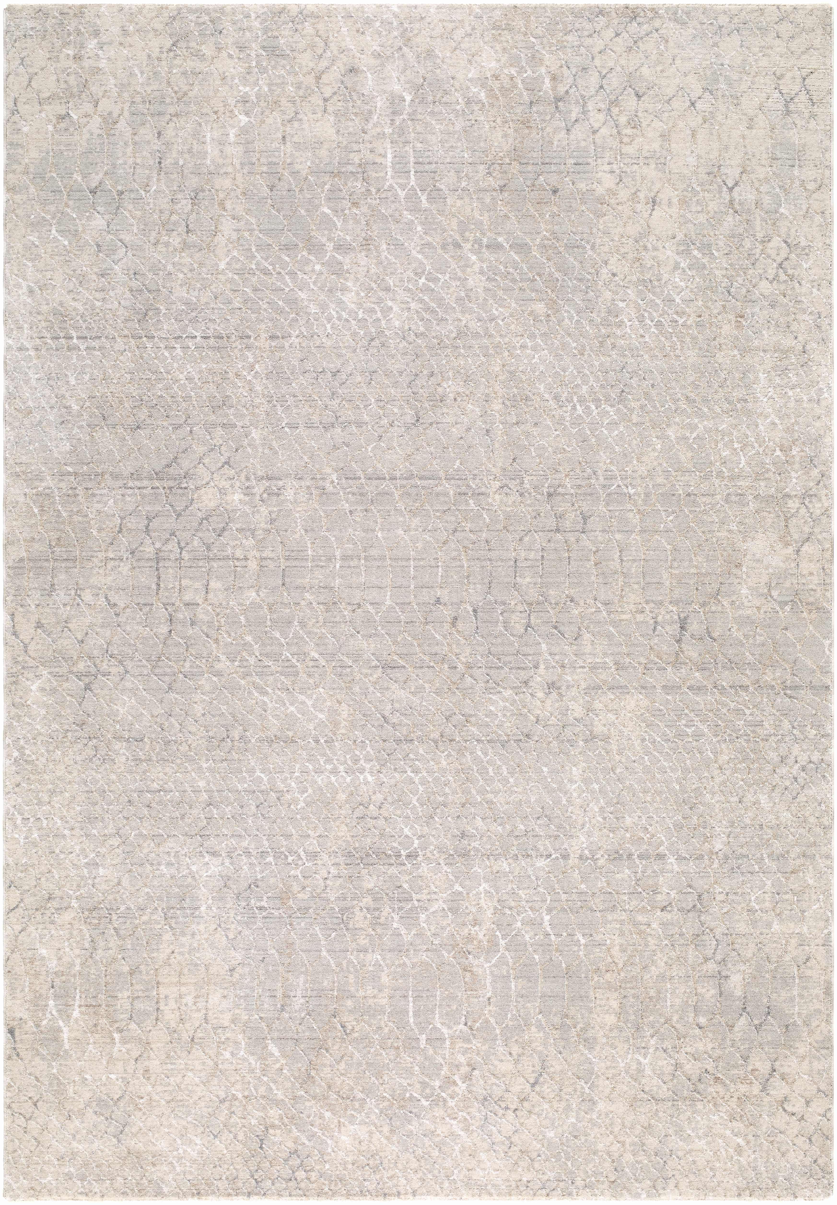 Kike Cream Abstract Machine Woven Polyester Area Rug