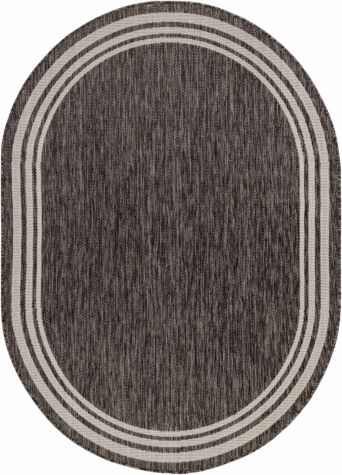 Coonamble Bordered Anthracite Outdoor Rug