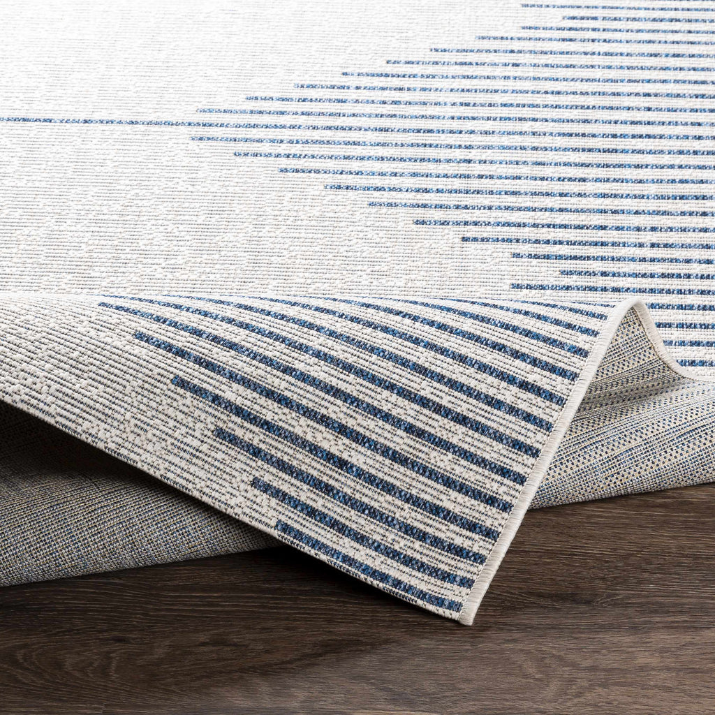 Stephan Blue & Cream Outdoor Rug