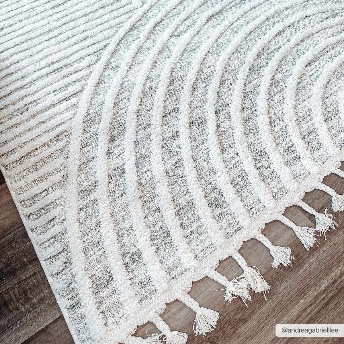 Dauin 3D Rainbow Area Rug with Tassels