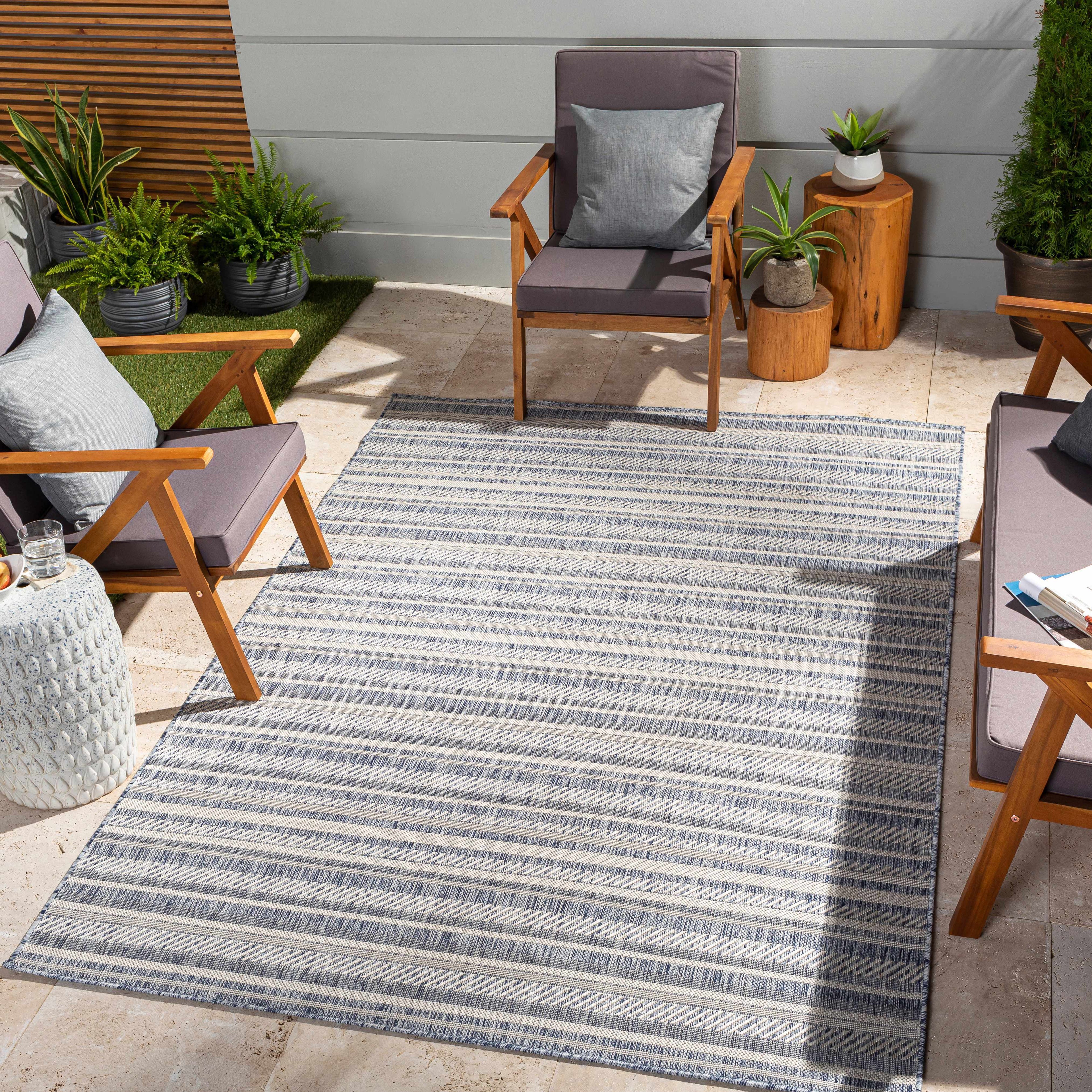 Emirgazi Striped Nordic Outdoor Rug