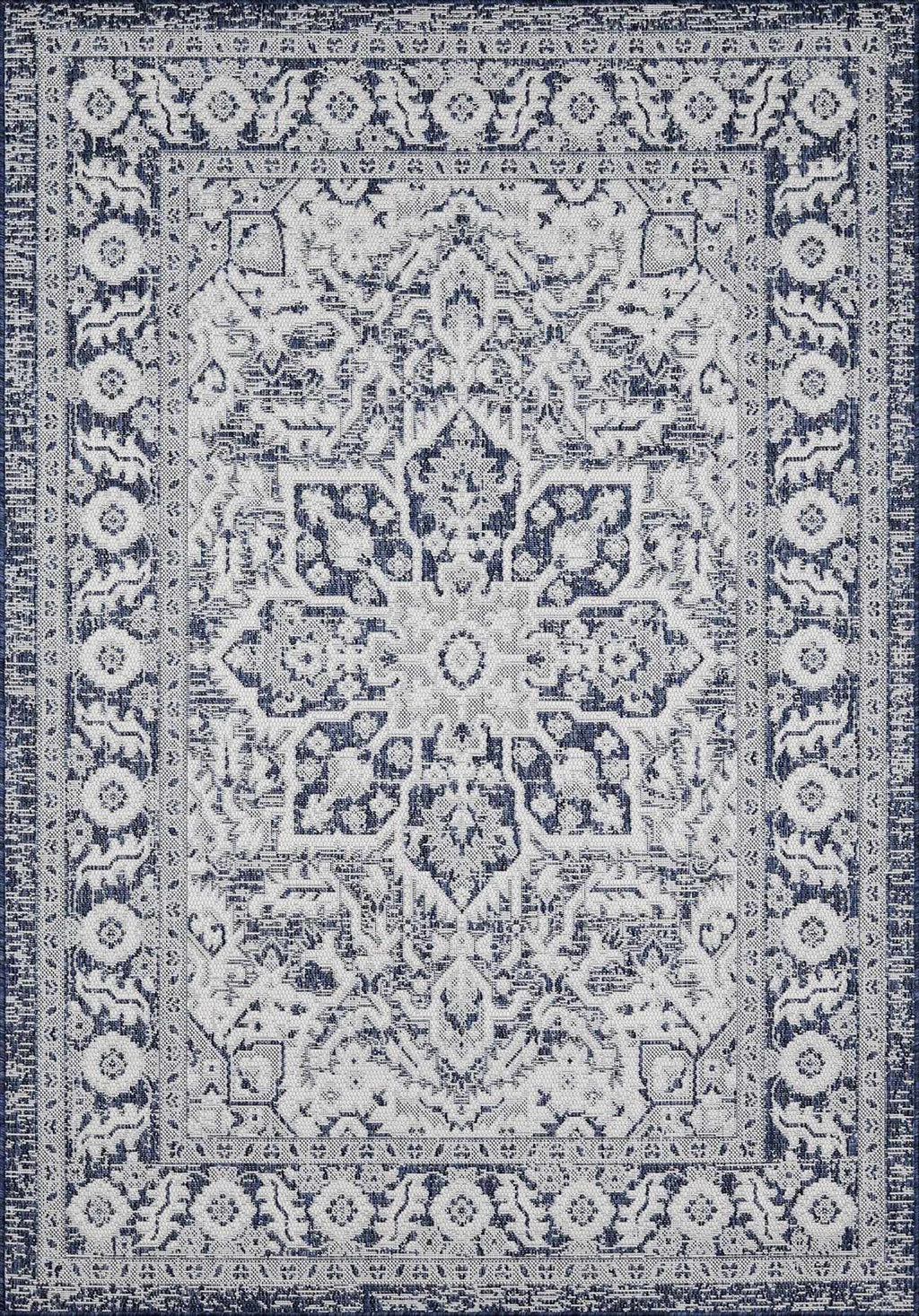Etoile Navy Blue Performance Outdoor Rug