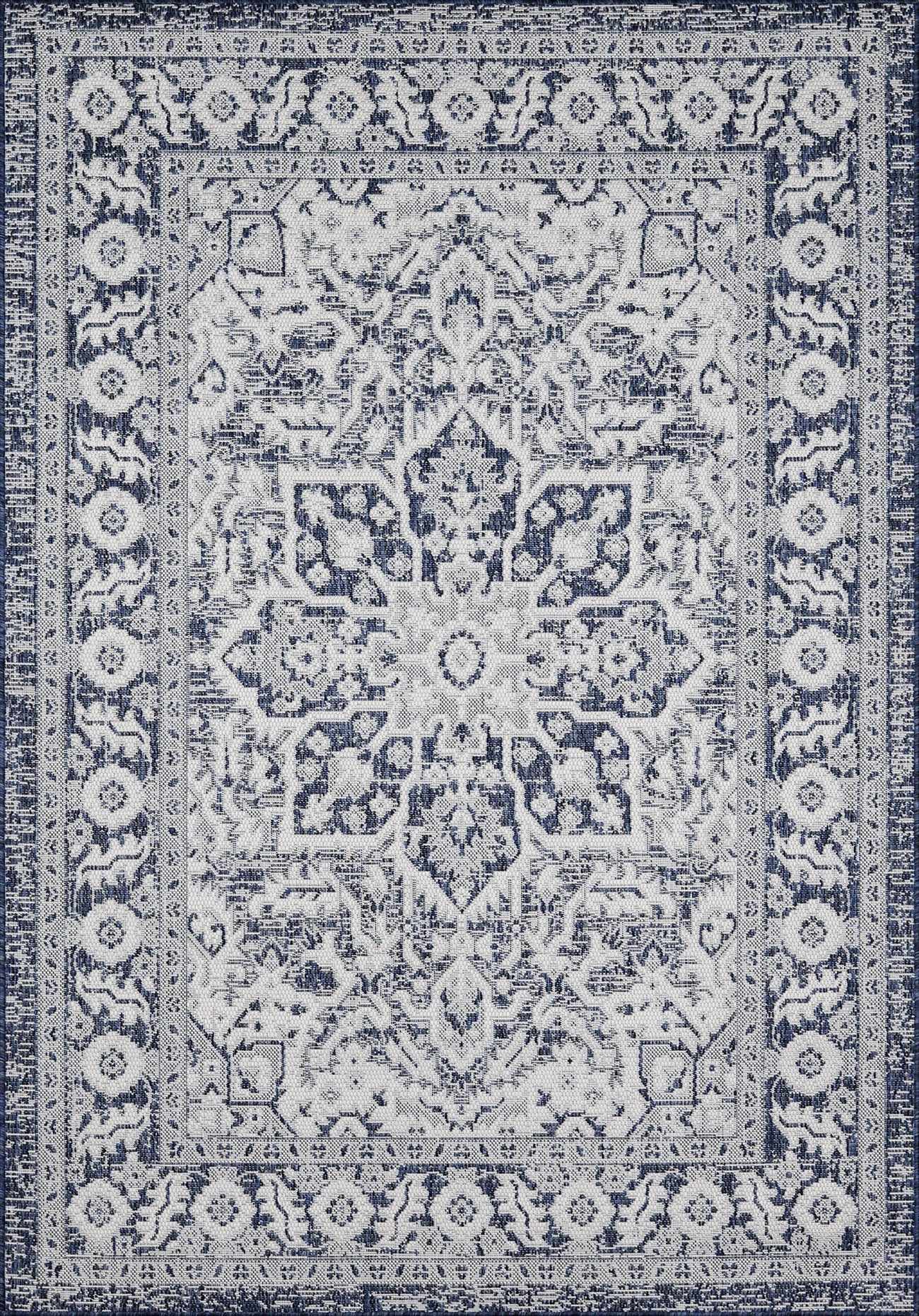 Etoile Navy Blue Performance Outdoor Rug