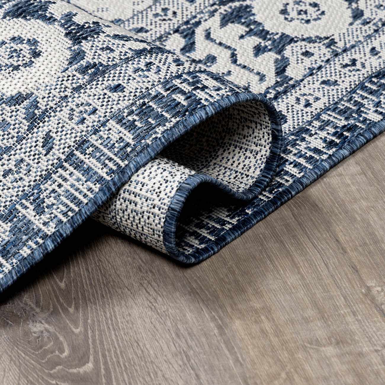 Etoile Navy Blue Performance Outdoor Rug