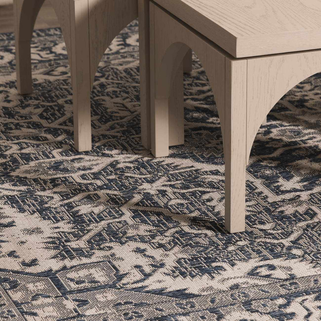 Etoile Navy Blue Performance Outdoor Rug
