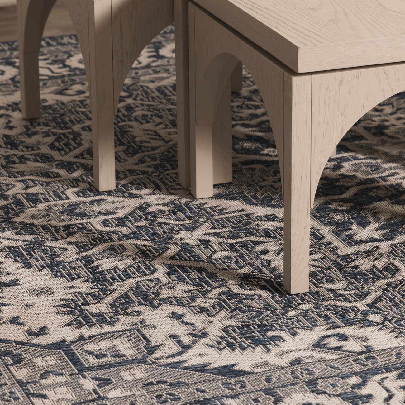 Etoile Navy Blue Performance Outdoor Rug