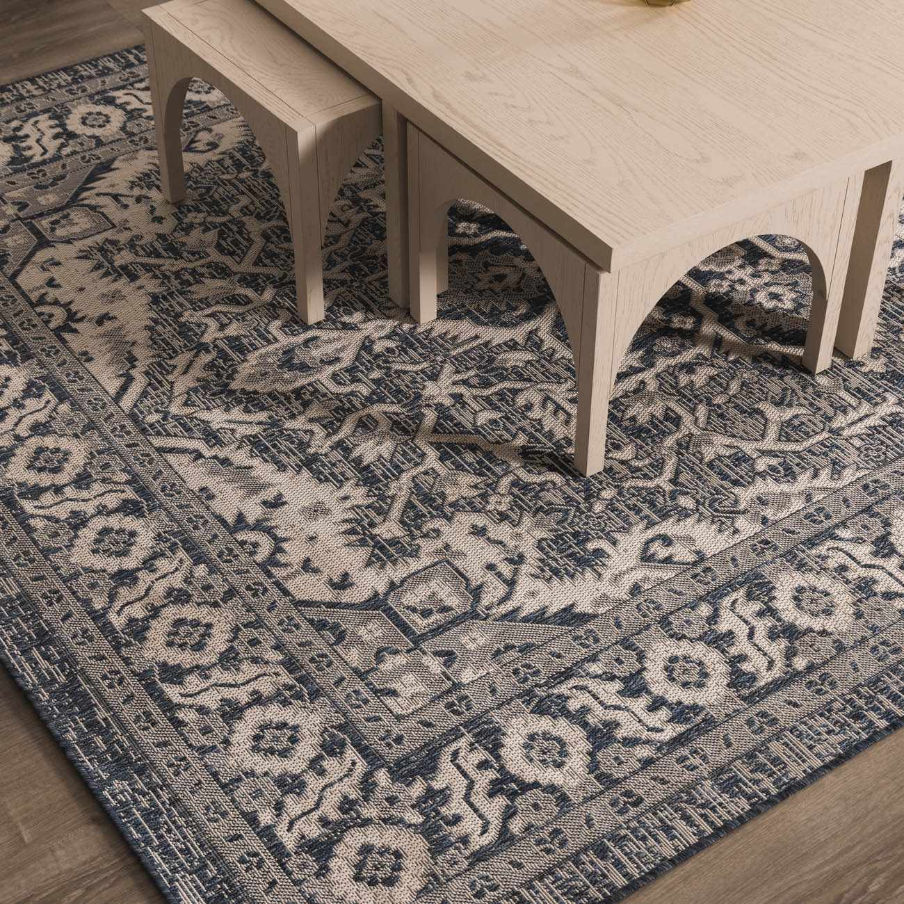 Etoile Navy Blue Performance Outdoor Rug