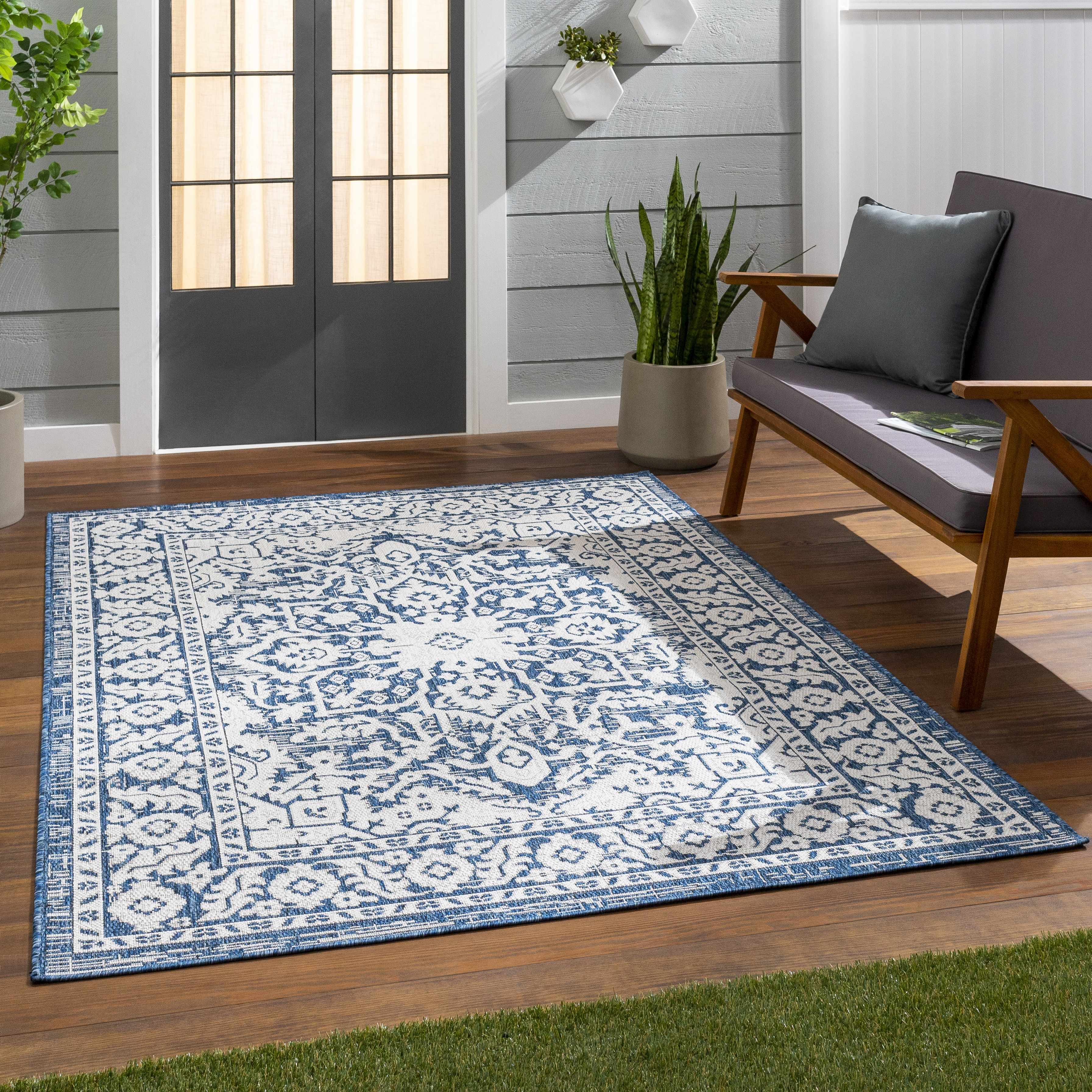Etoile Navy Blue Performance Outdoor Rug