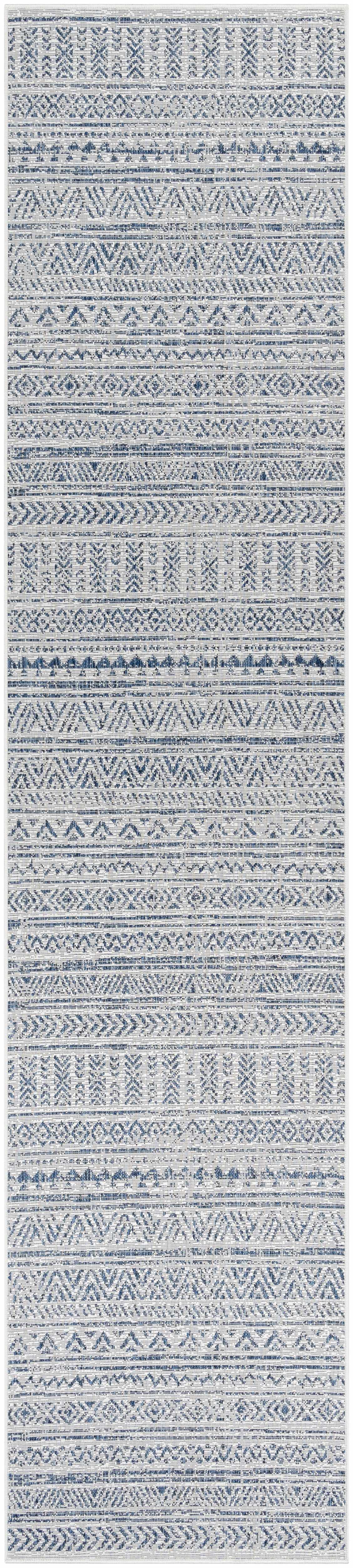 Novato Navy All Over Pattern Performance Outdoor Rug