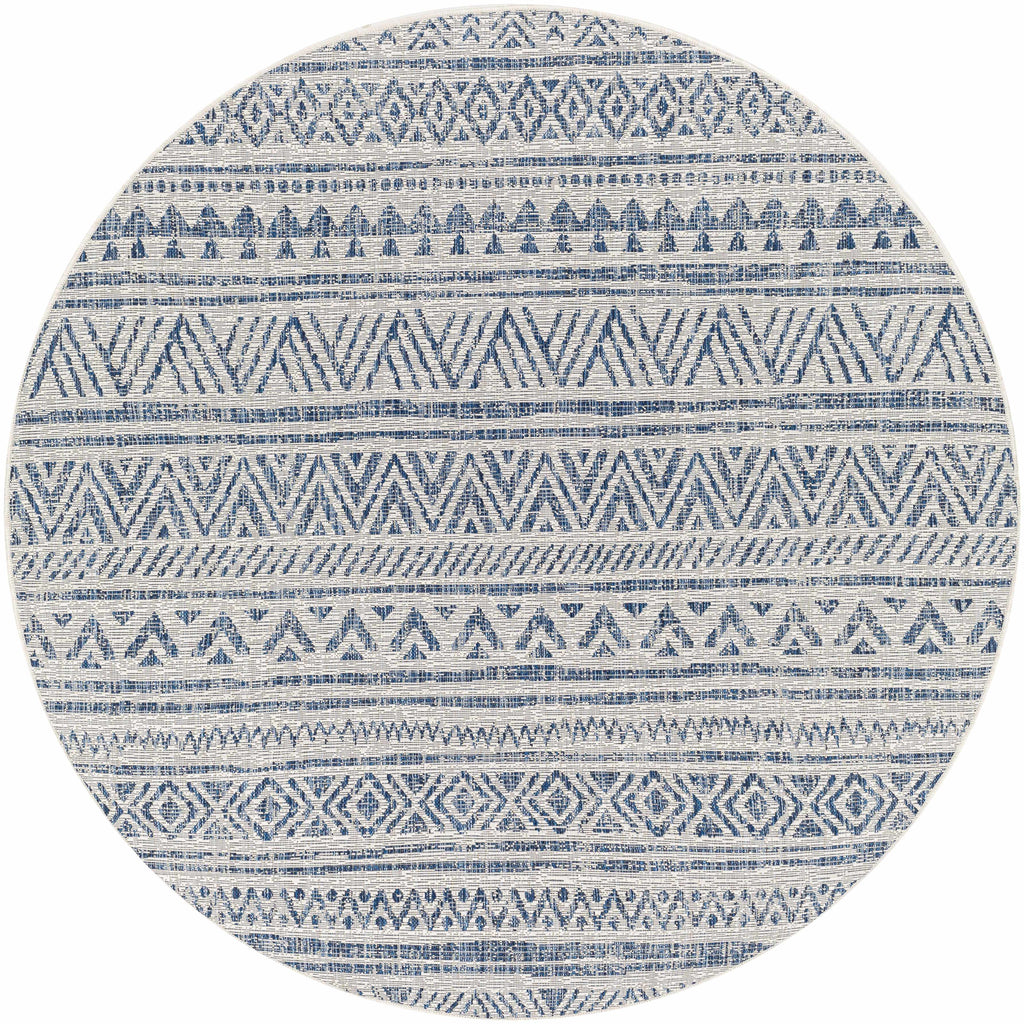 Novato Navy All Over Pattern Performance Outdoor Rug