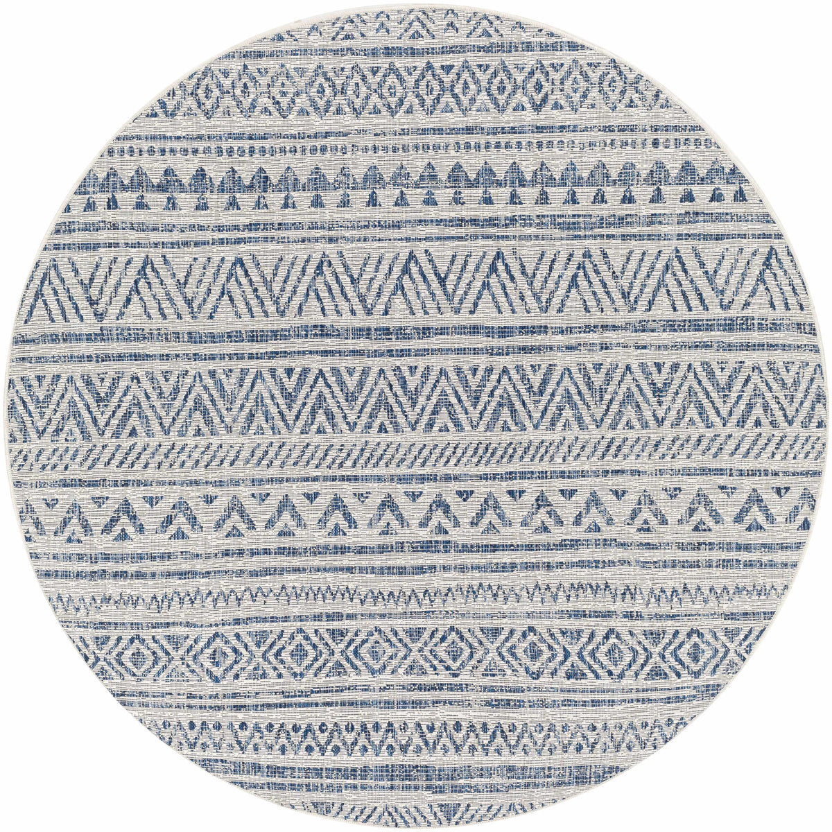 Novato Navy All Over Pattern Performance Outdoor Rug