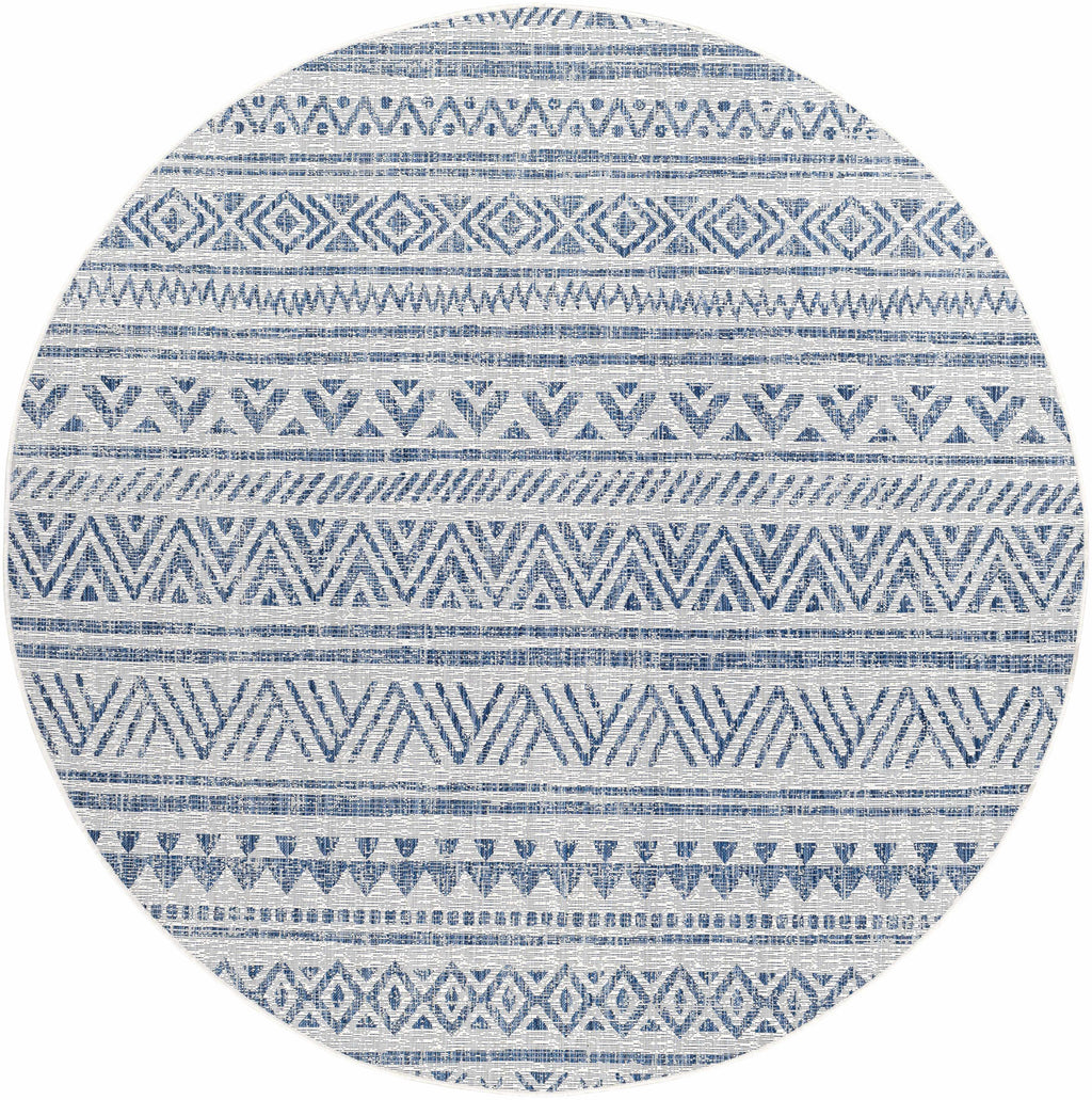 Novato Navy All Over Pattern Performance Outdoor Rug
