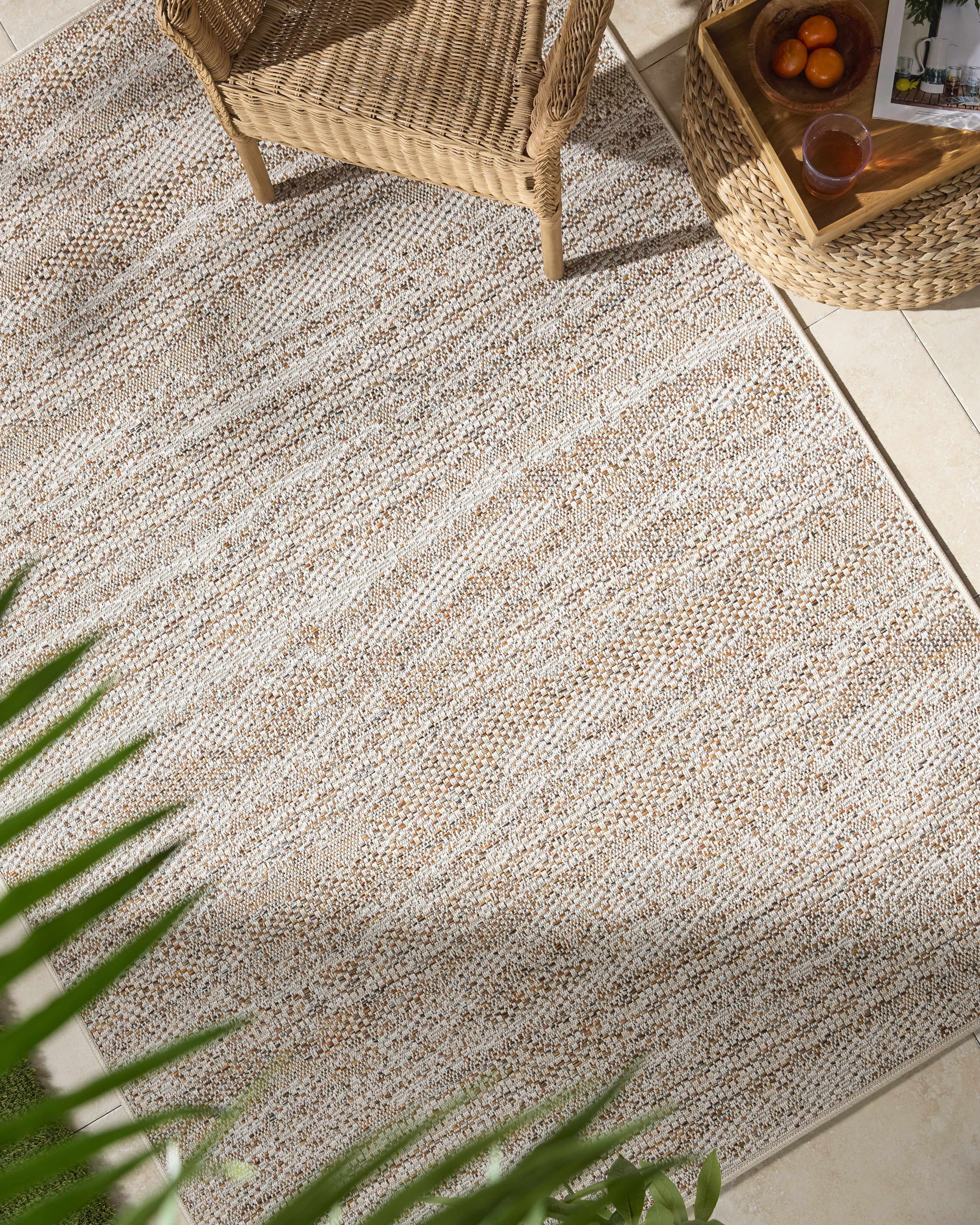 Alezae Beige Outdoor Area Rug