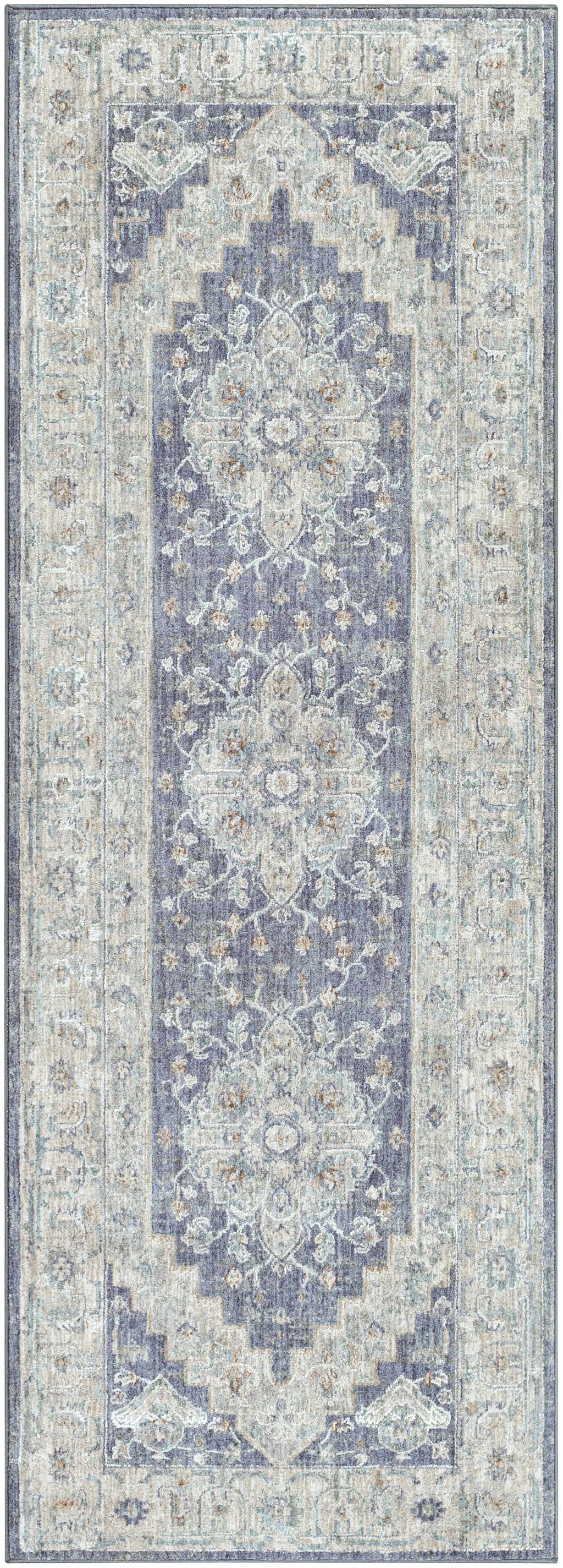 Sema Blue Medallion Thick Luxe Area Rug
