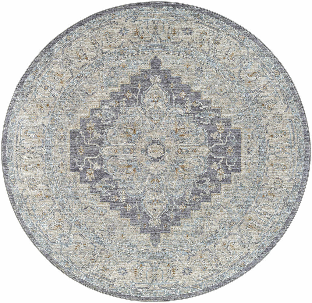 Sema Blue Medallion Thick Luxe Area Rug