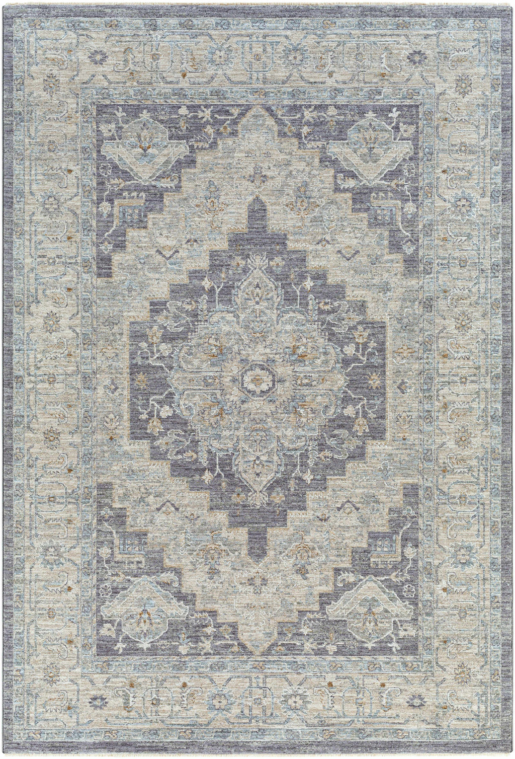 Sema Blue Medallion Thick Luxe Area Rug