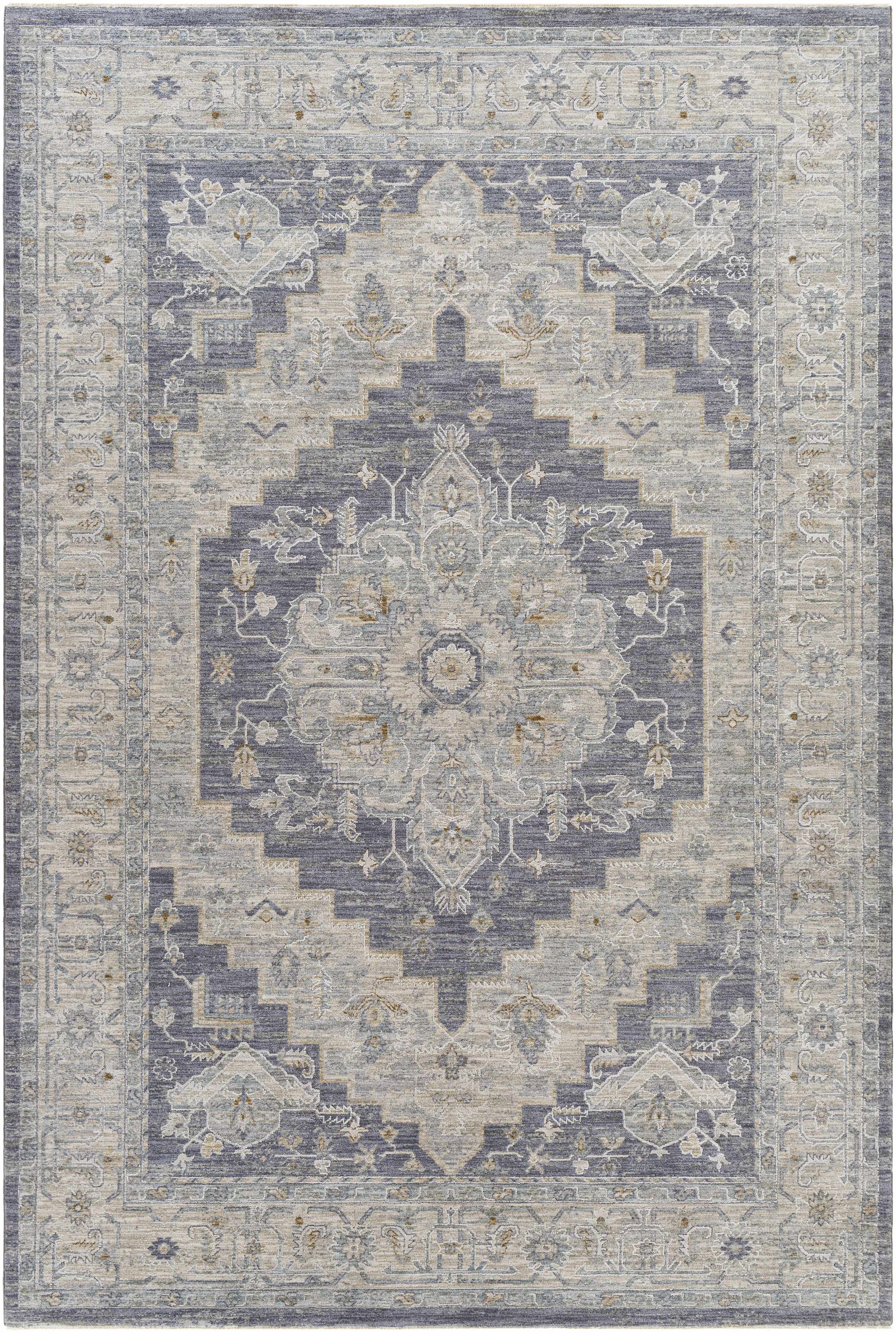 Sema Blue Medallion Thick Luxe Area Rug