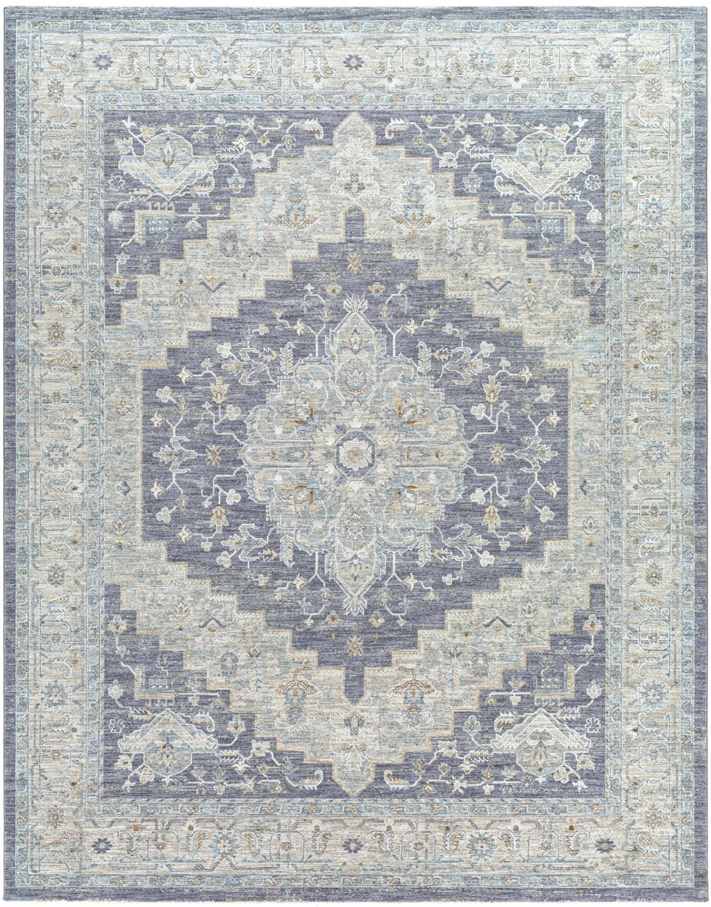 Sema Blue Medallion Thick Luxe Area Rug