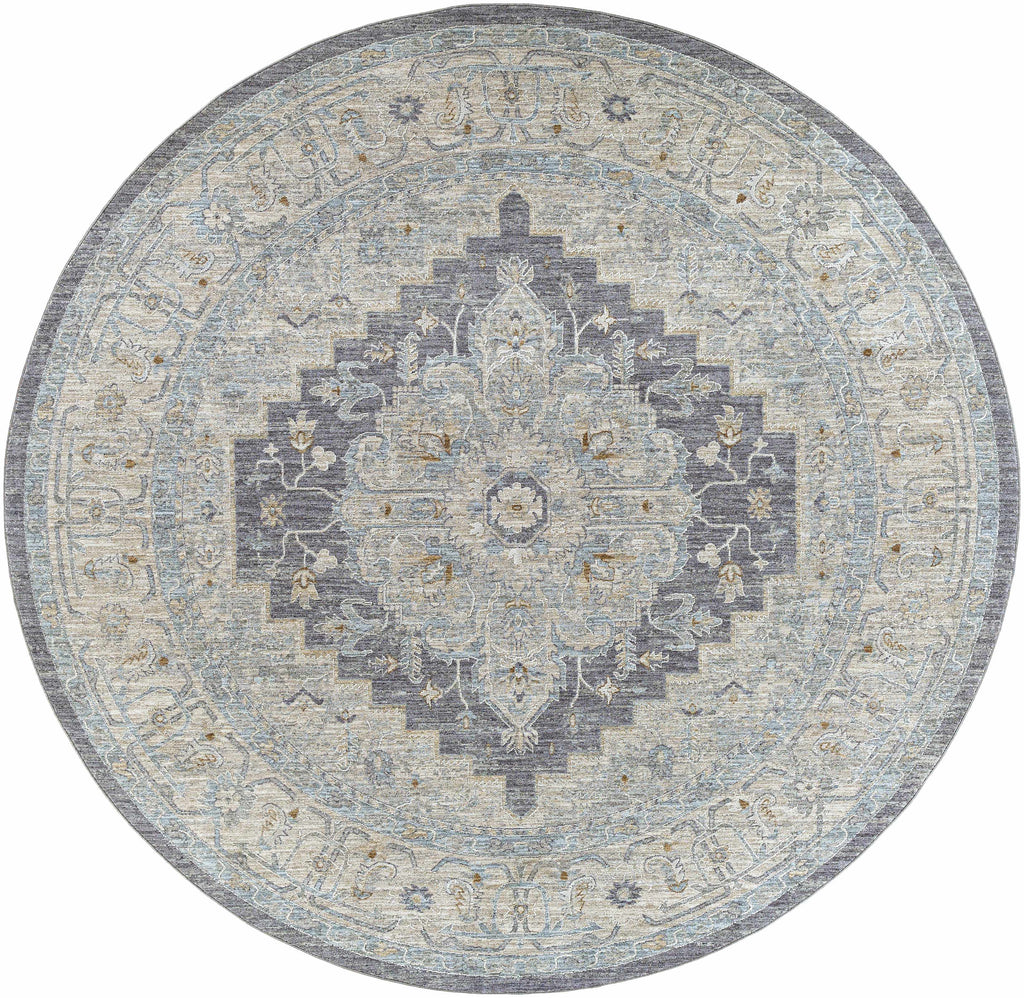 Sema Blue Medallion Thick Luxe Area Rug