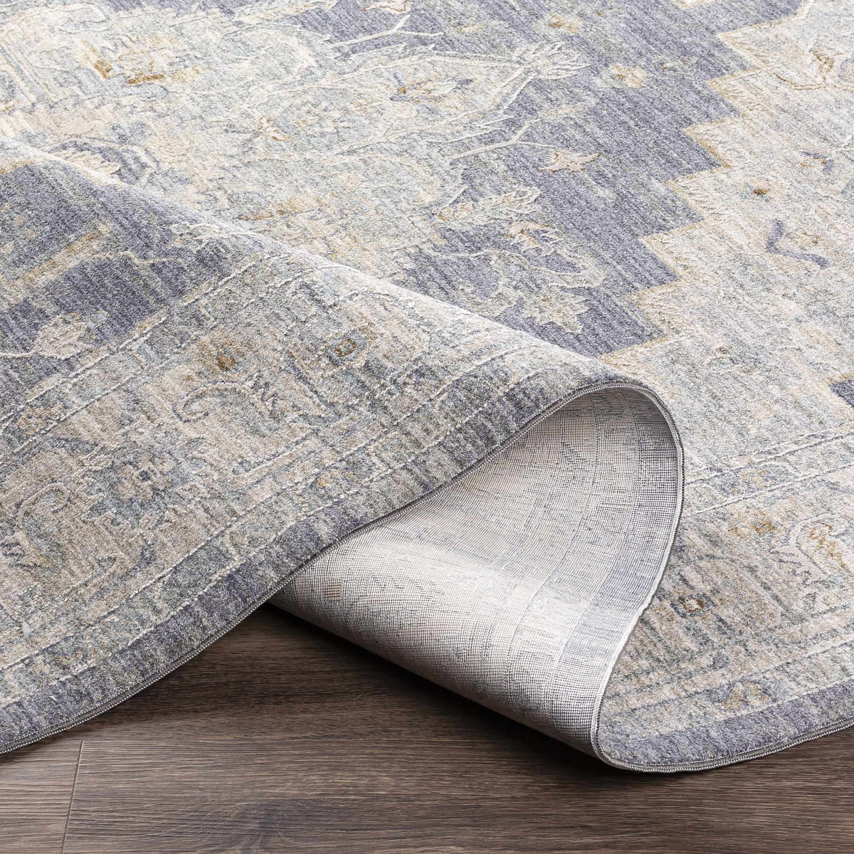 Sema Blue Medallion Thick Luxe Area Rug