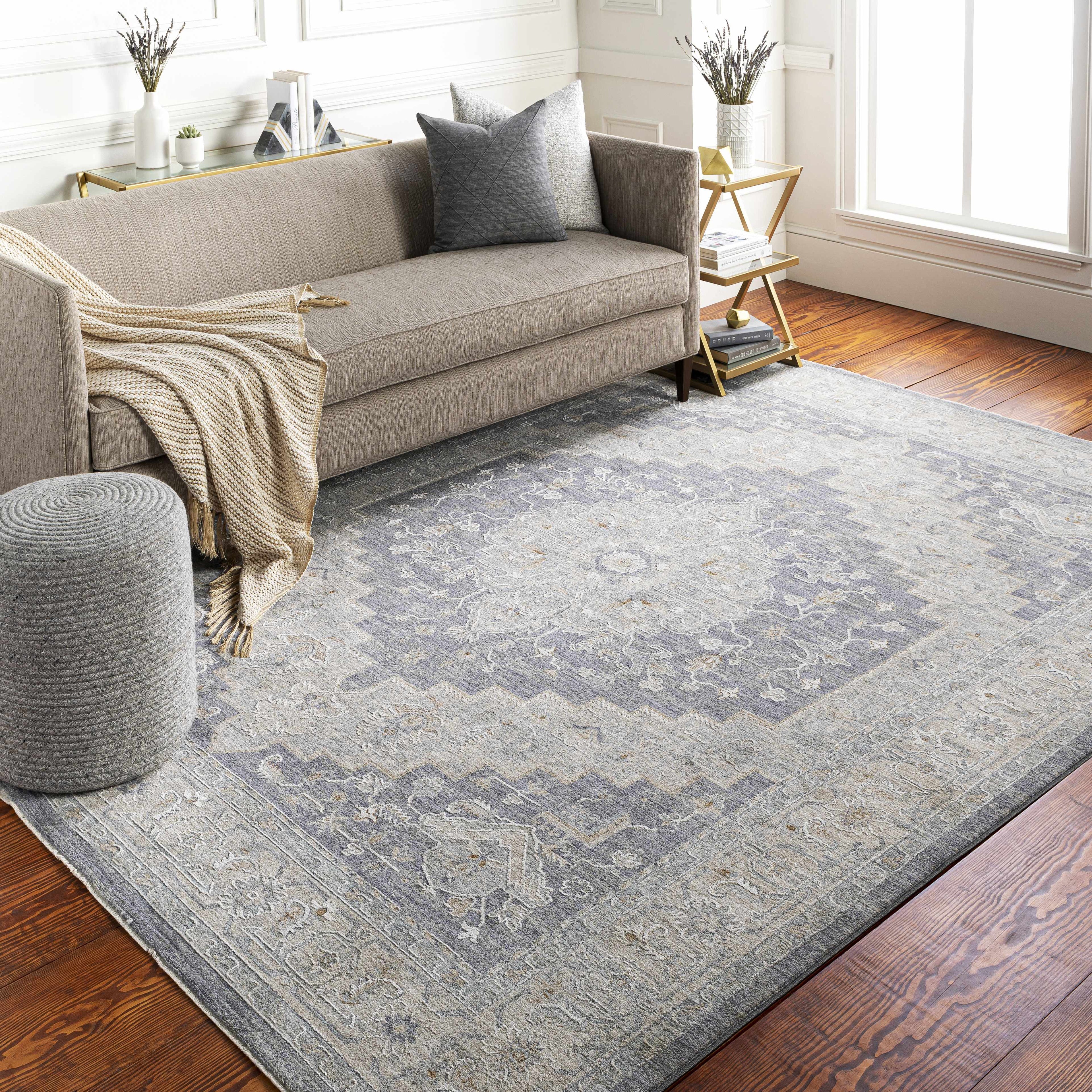 Sema Blue Medallion Thick Luxe Area Rug