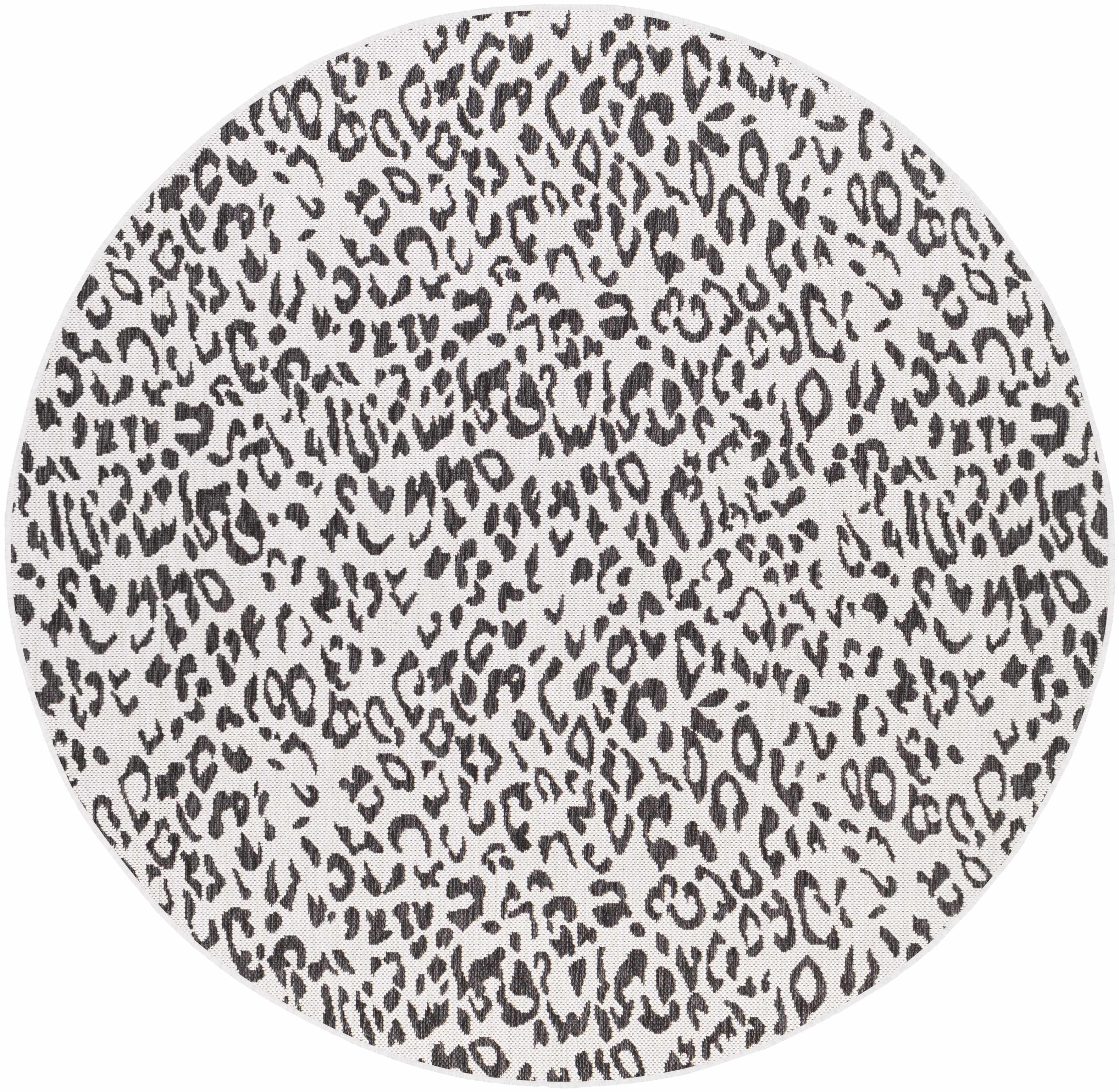 Alderbury White Leopard Print Outdoor Rug