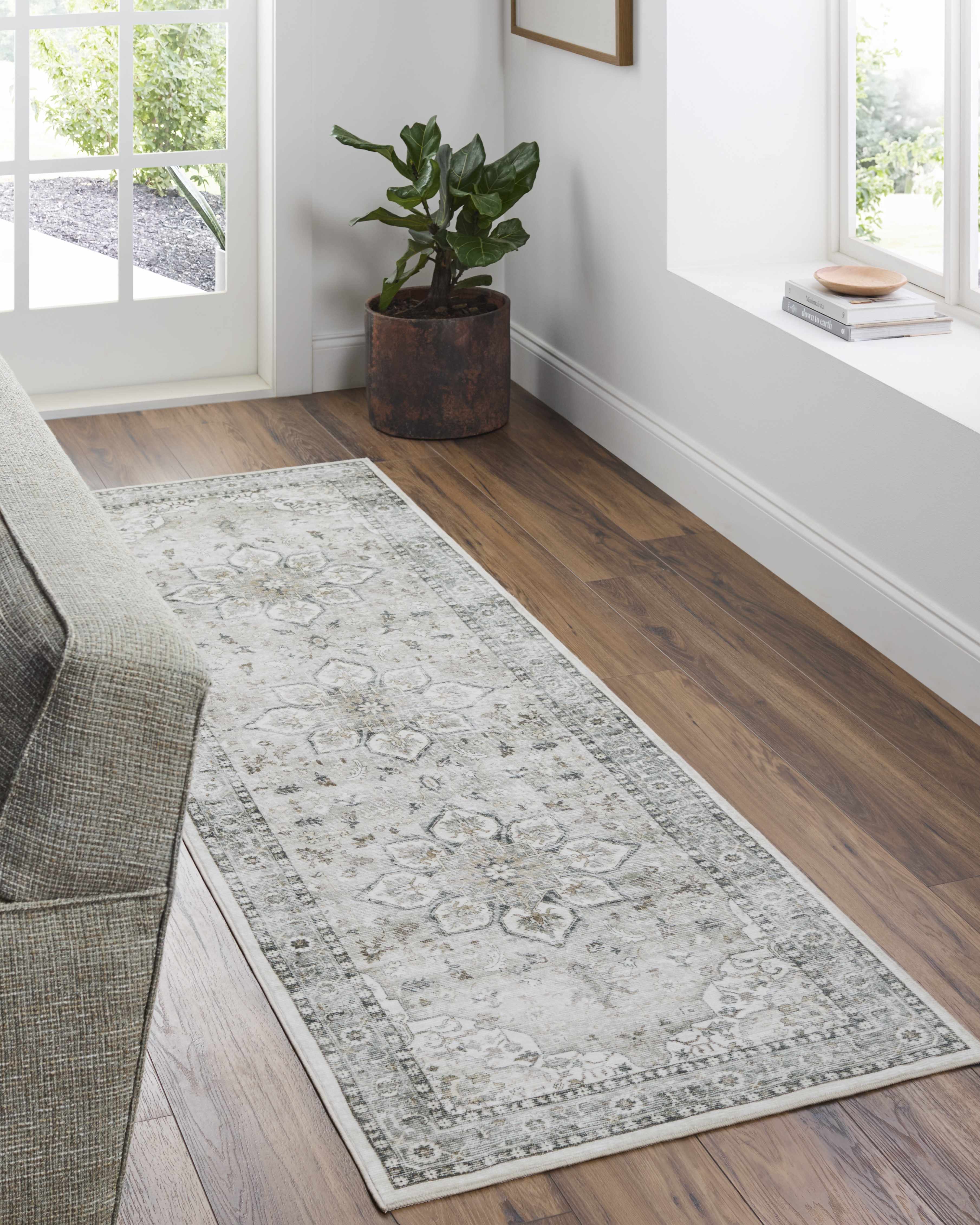 Lotan Sage Medallion Washable Area Rug