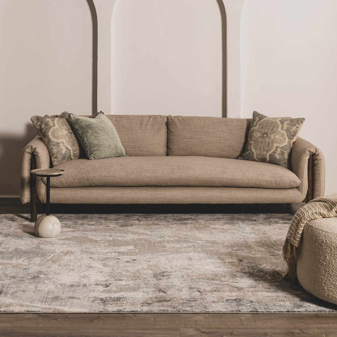 Maddington Gray Marble Thick Luxe Rug