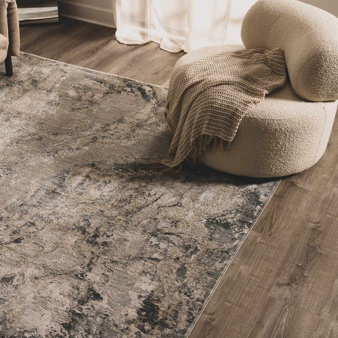 Maddington Gray Marble Thick Luxe Rug