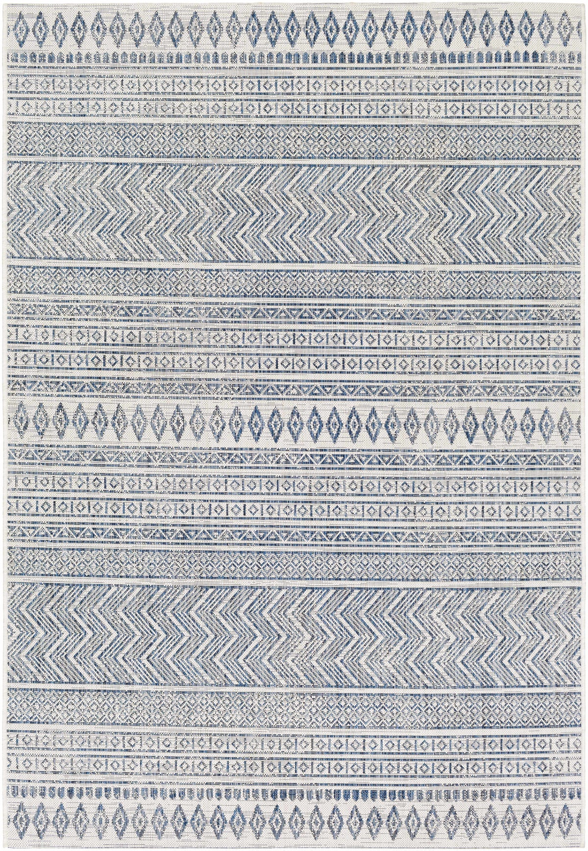 Madras Light Blue Green All Over Performance Outdoor Area Rug