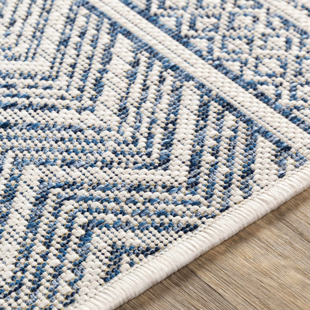 Madras Light Blue Green All Over Performance Outdoor Area Rug