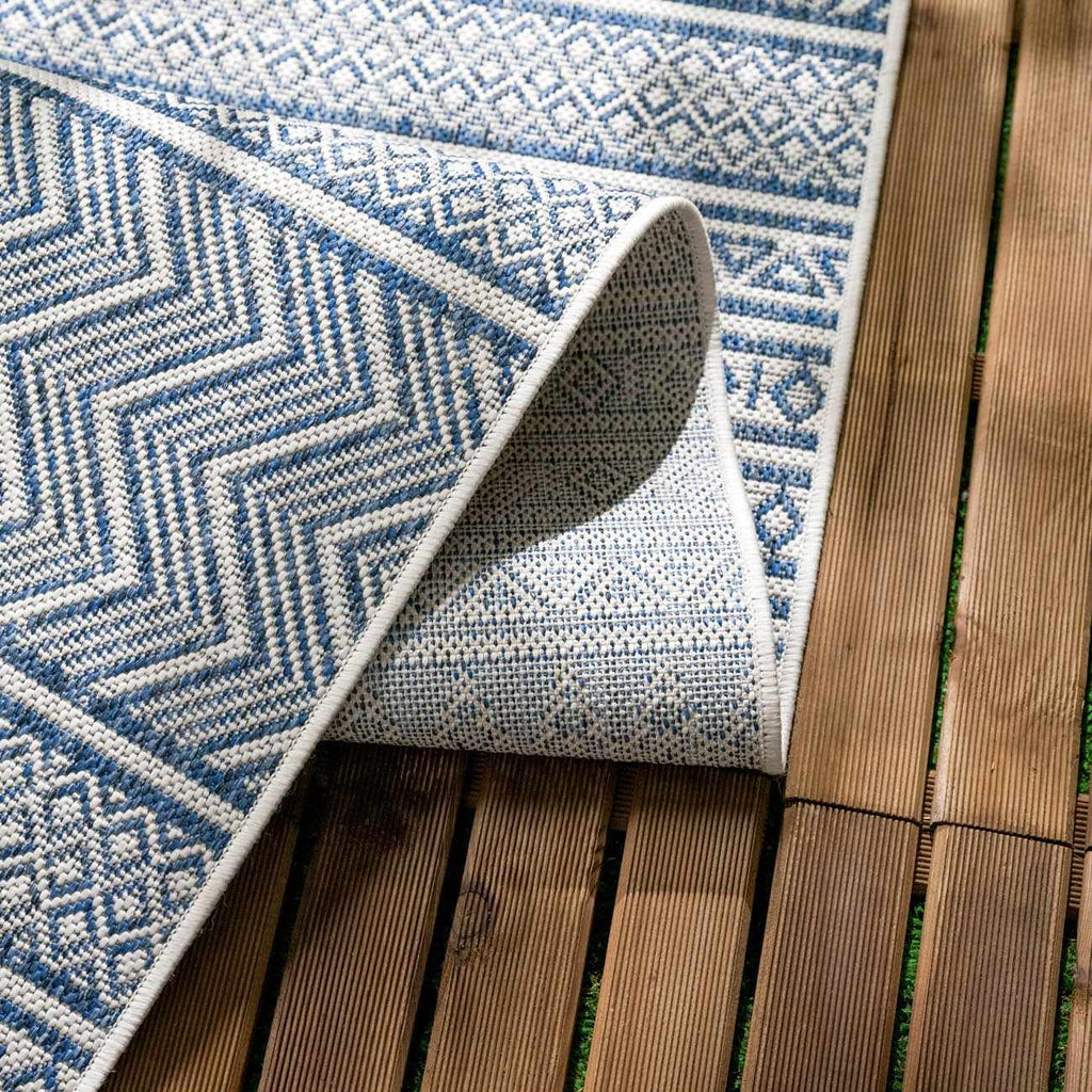 Madras Light Blue Green All Over Performance Outdoor Area Rug