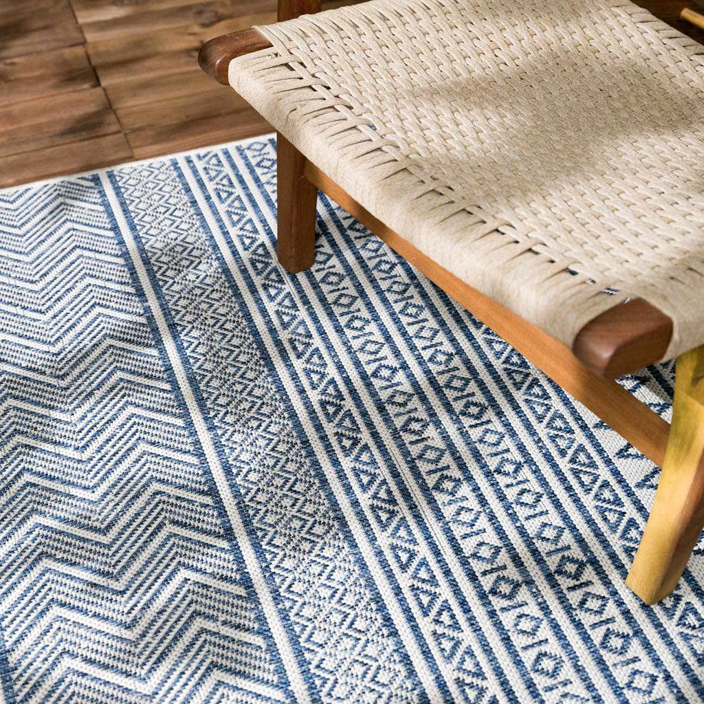 Madras Light Blue Green All Over Performance Outdoor Area Rug
