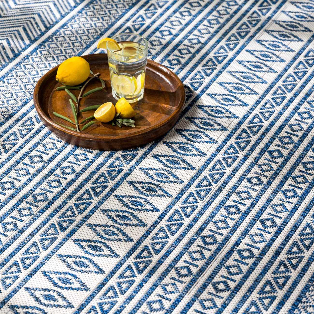Madras Light Blue Green All Over Performance Outdoor Area Rug