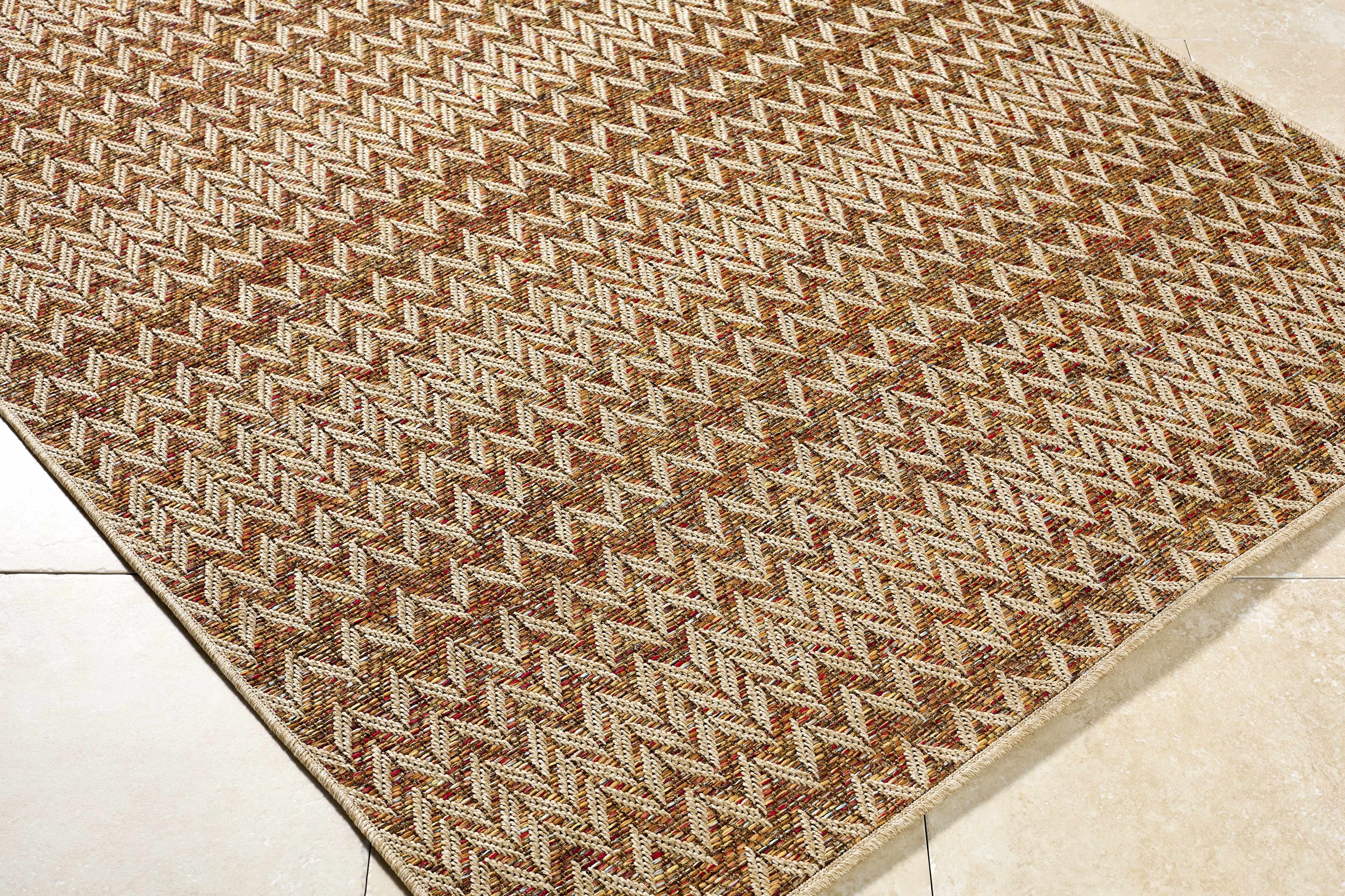Alazne Burnt Orange Outdoor Area Rug