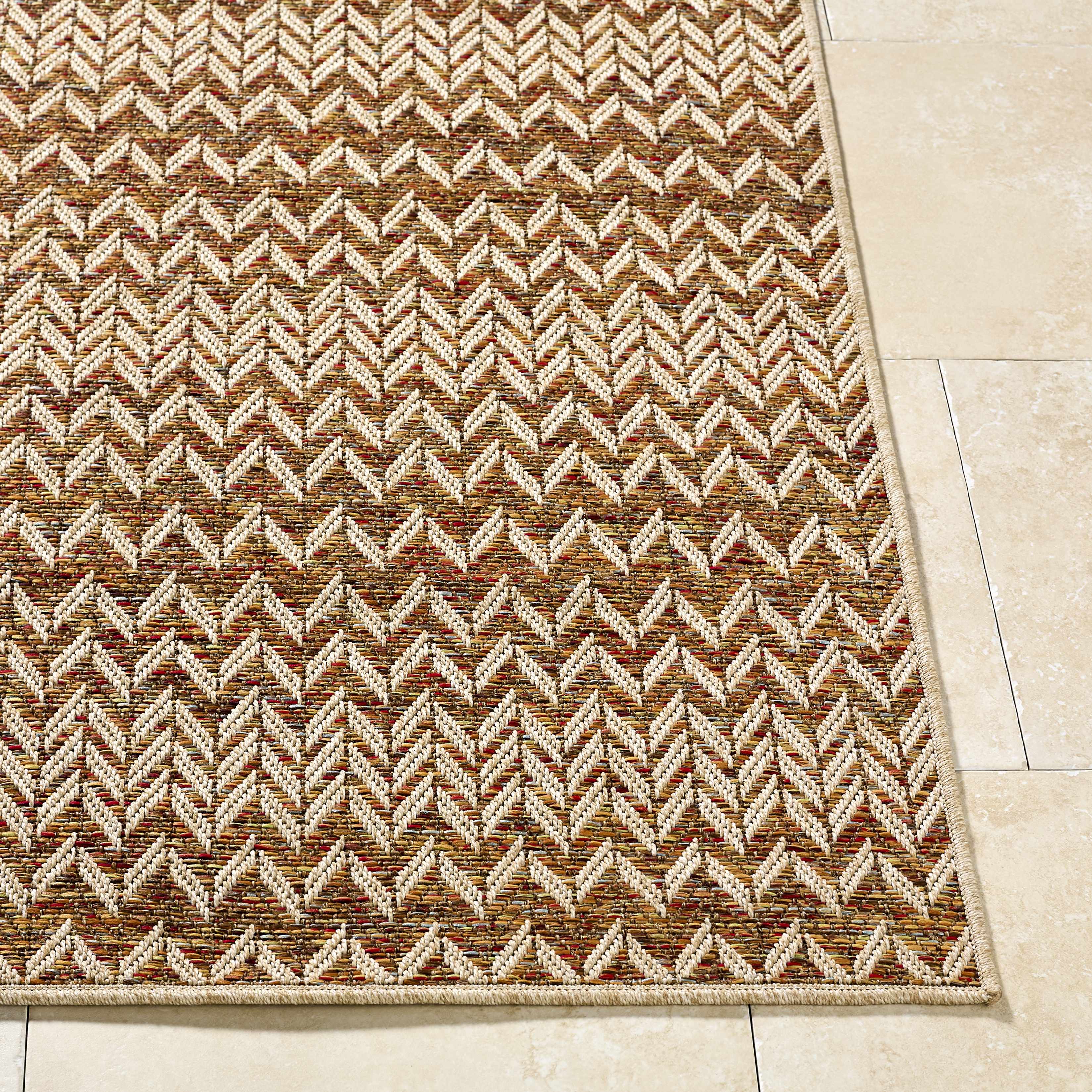 Alazne Burnt Orange Outdoor Area Rug