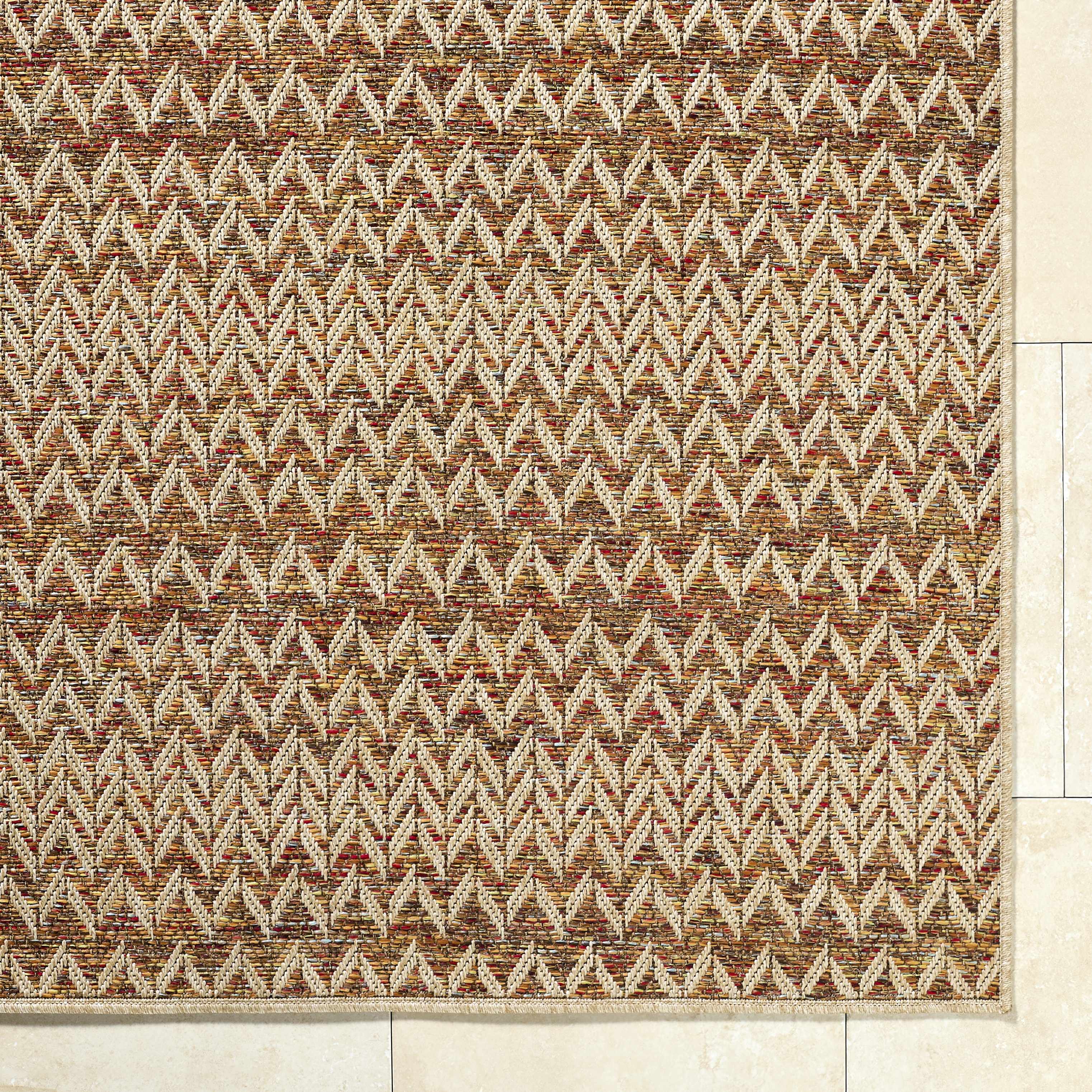 Alazne Burnt Orange Outdoor Area Rug