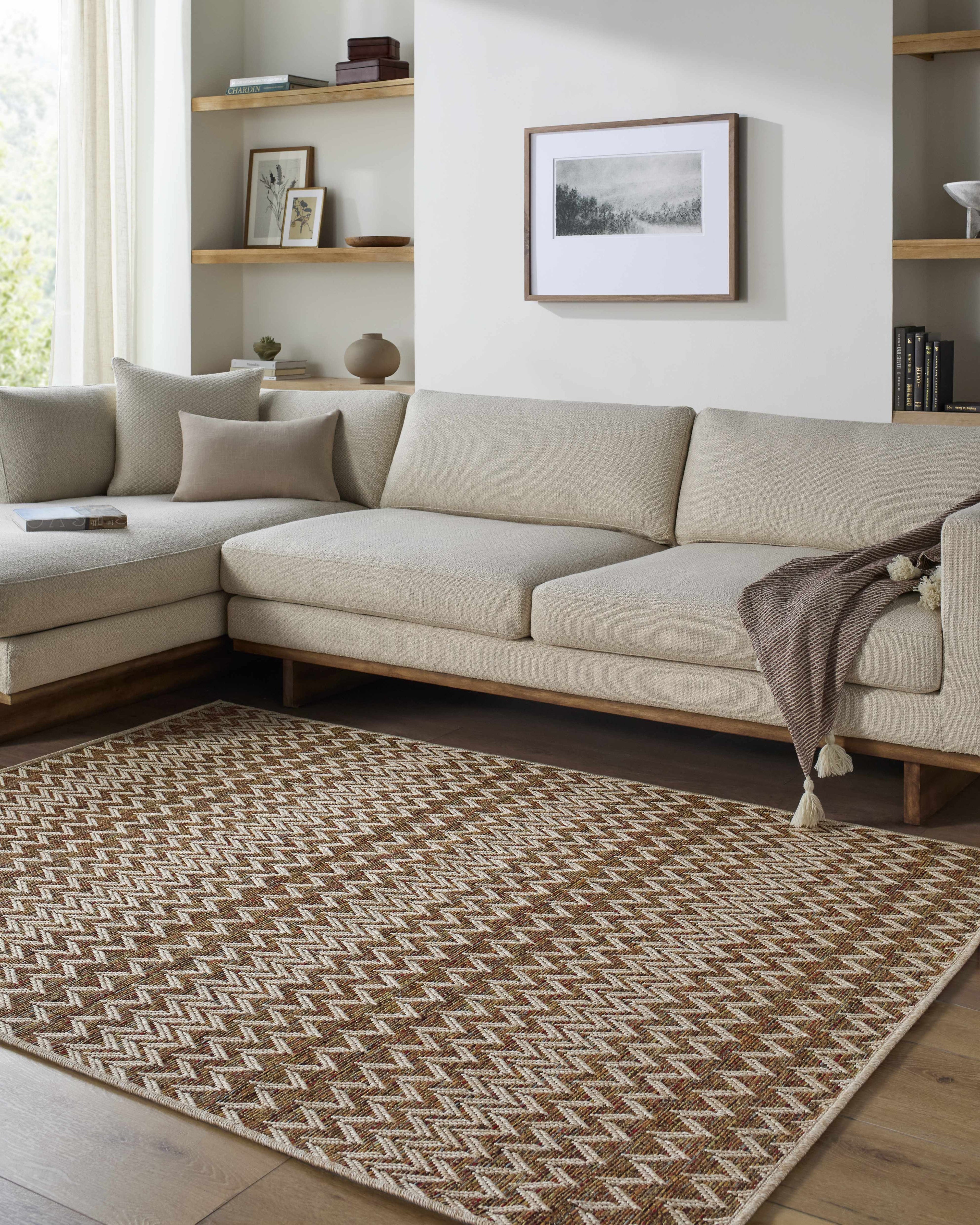 Alazne Burnt Orange Outdoor Area Rug