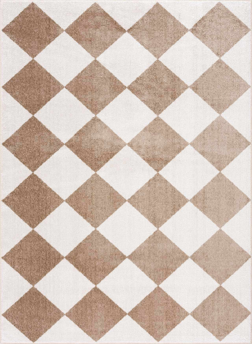 Ulric Brown Diamond Washable Area Rug