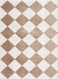 Ulric Brown Diamond Washable Area Rug