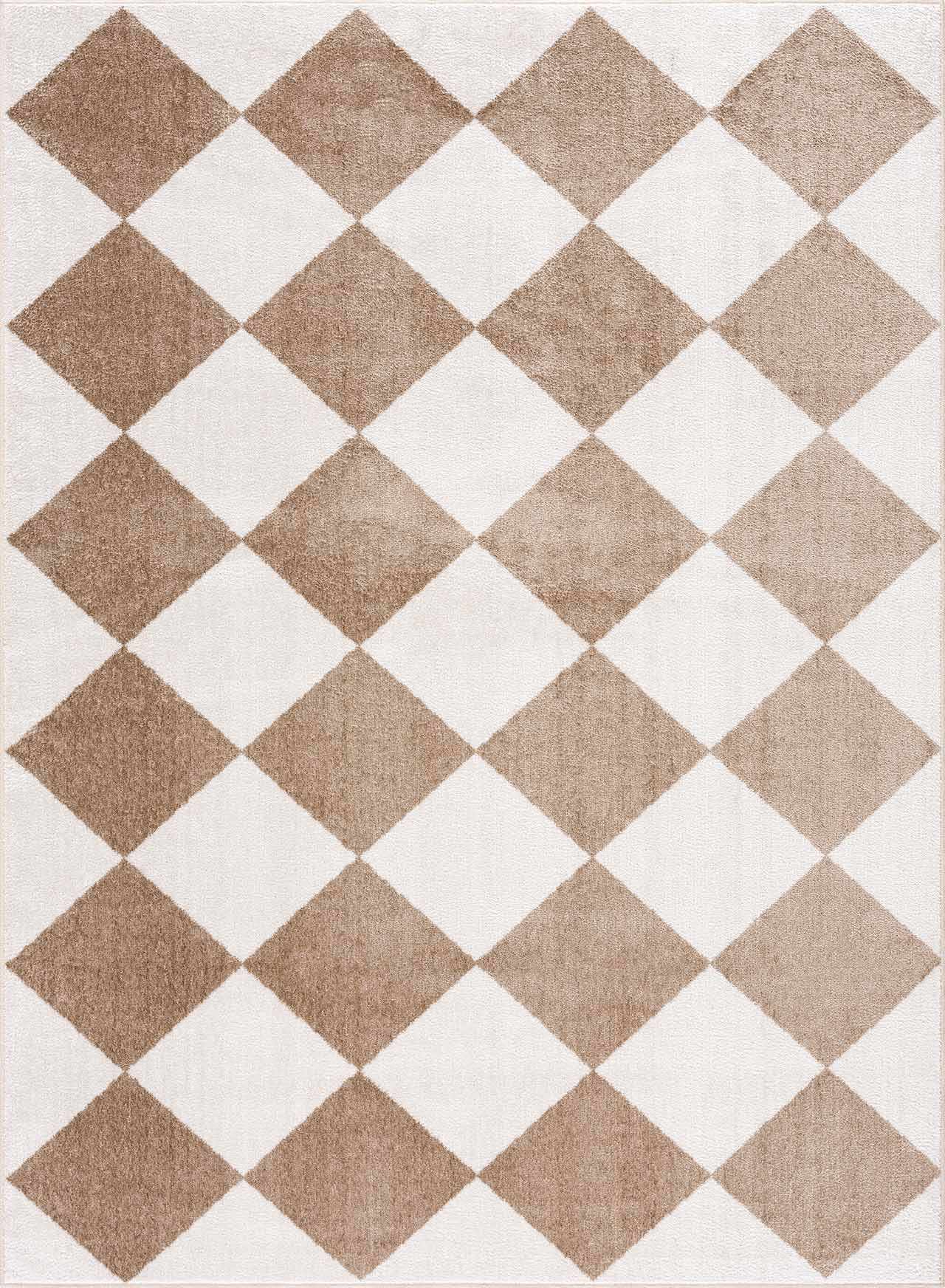 Ulric Brown Diamond Washable Area Rug