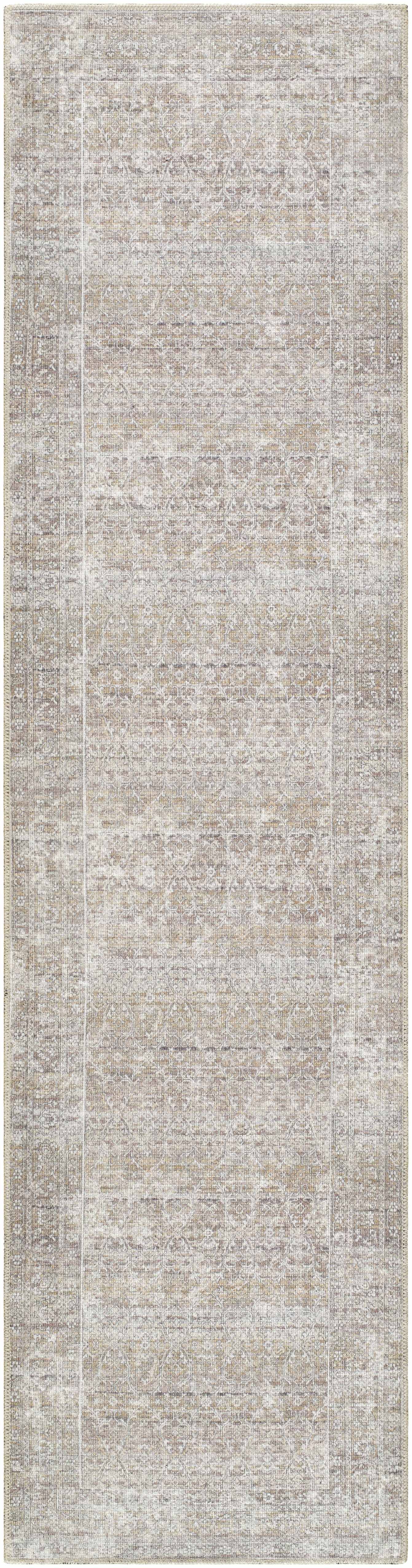 Our PNW Home Rainier Damask Dark Brown Washable Rug