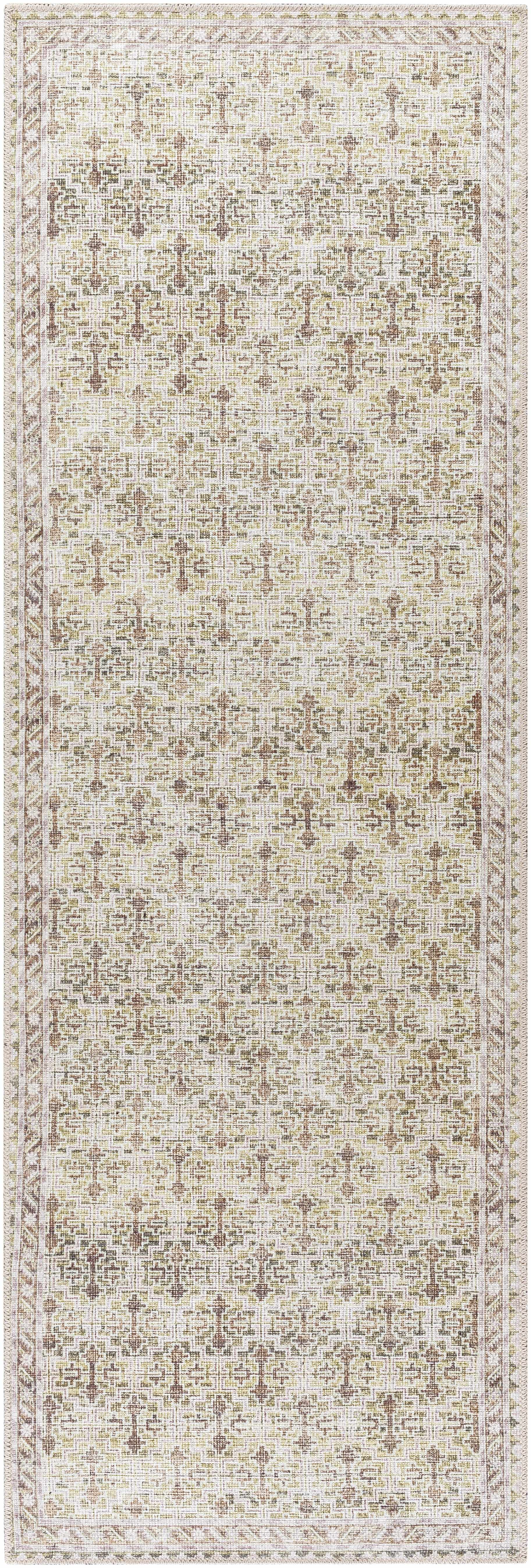 Livabliss x Our PNW Home Rainier Damask Tan Washable Rug