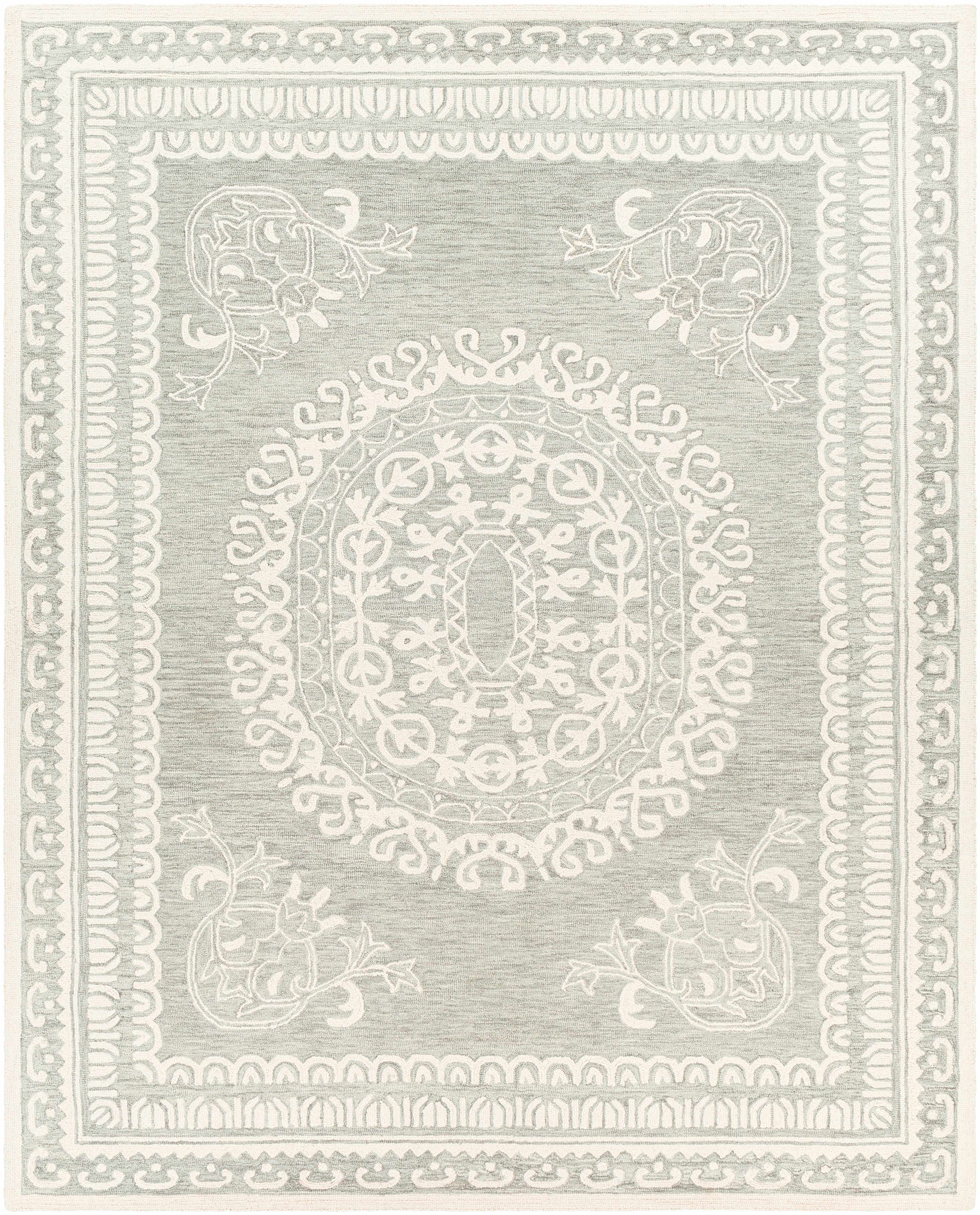 Parson Ivory/Sage Wool Area Rug