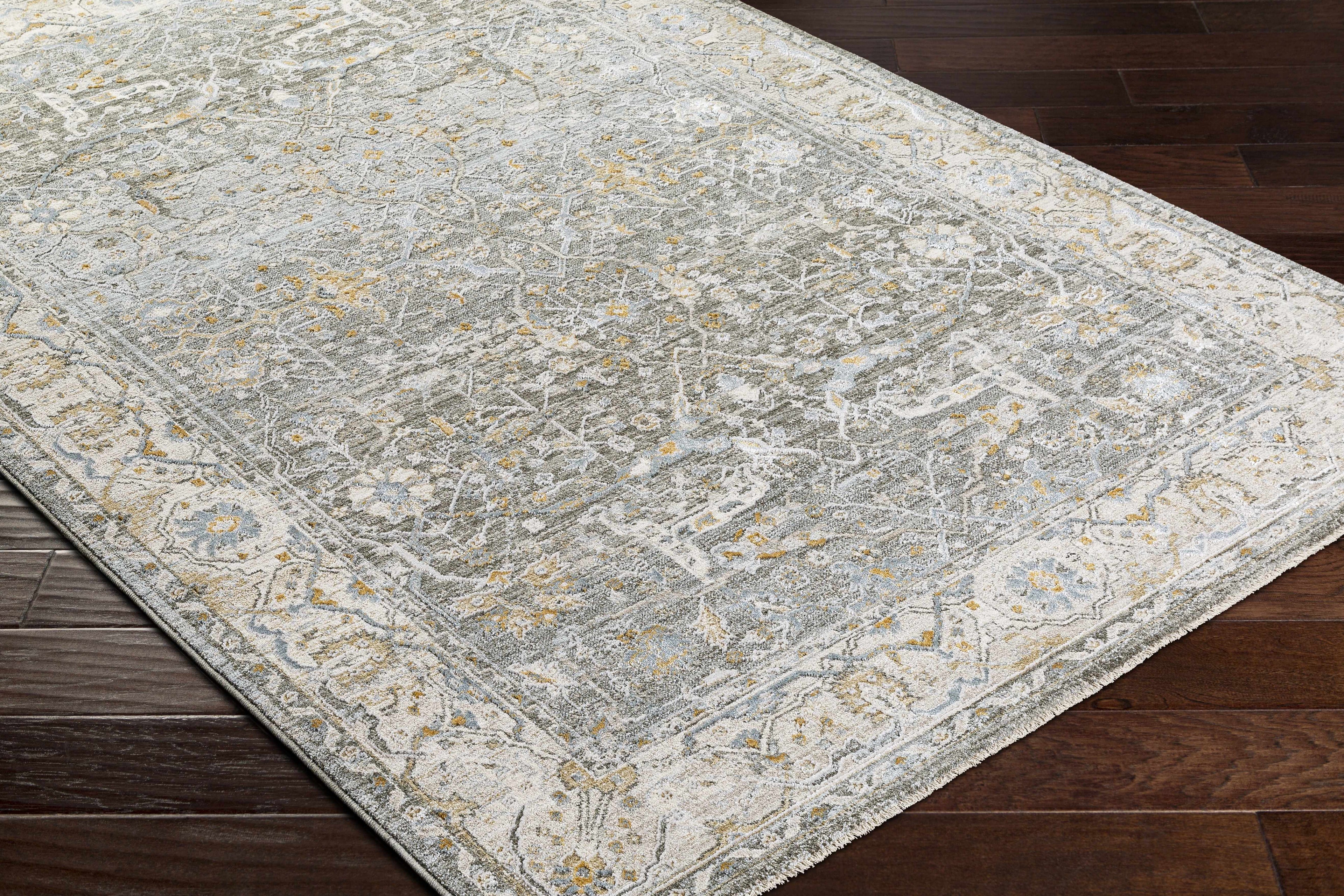 Aviva Teal Textured Rug with Fringes