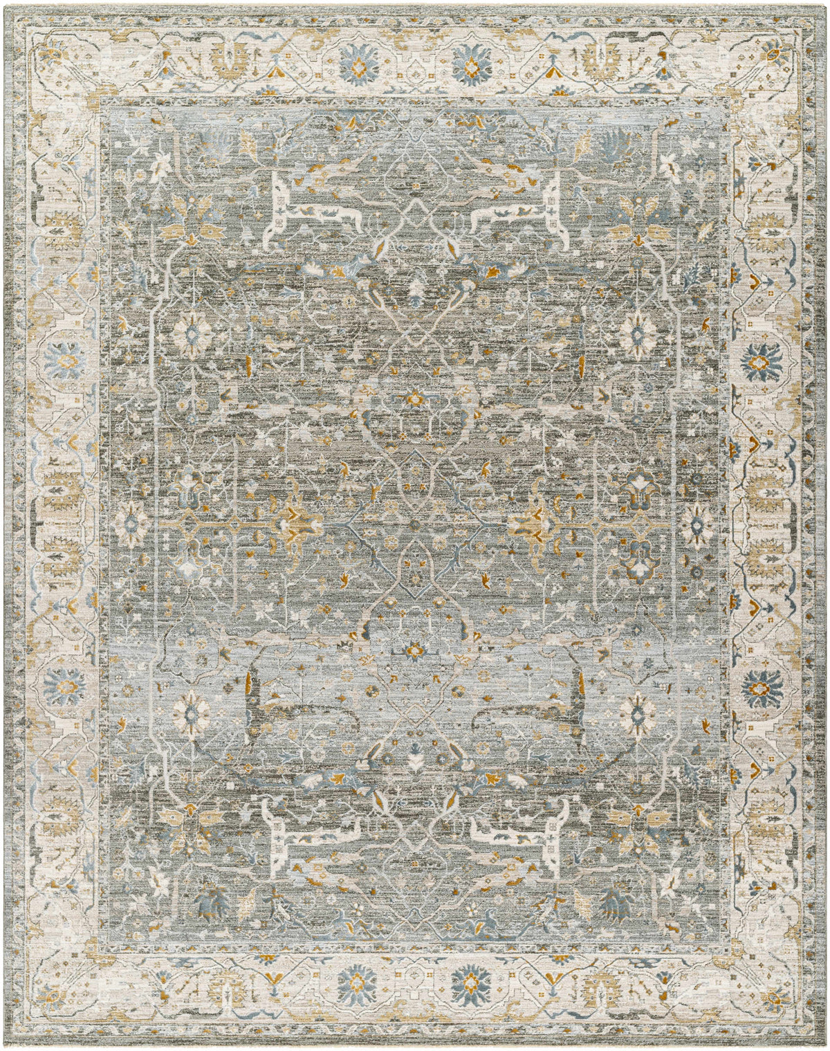 Aviva Teal Textured Rug with Fringes